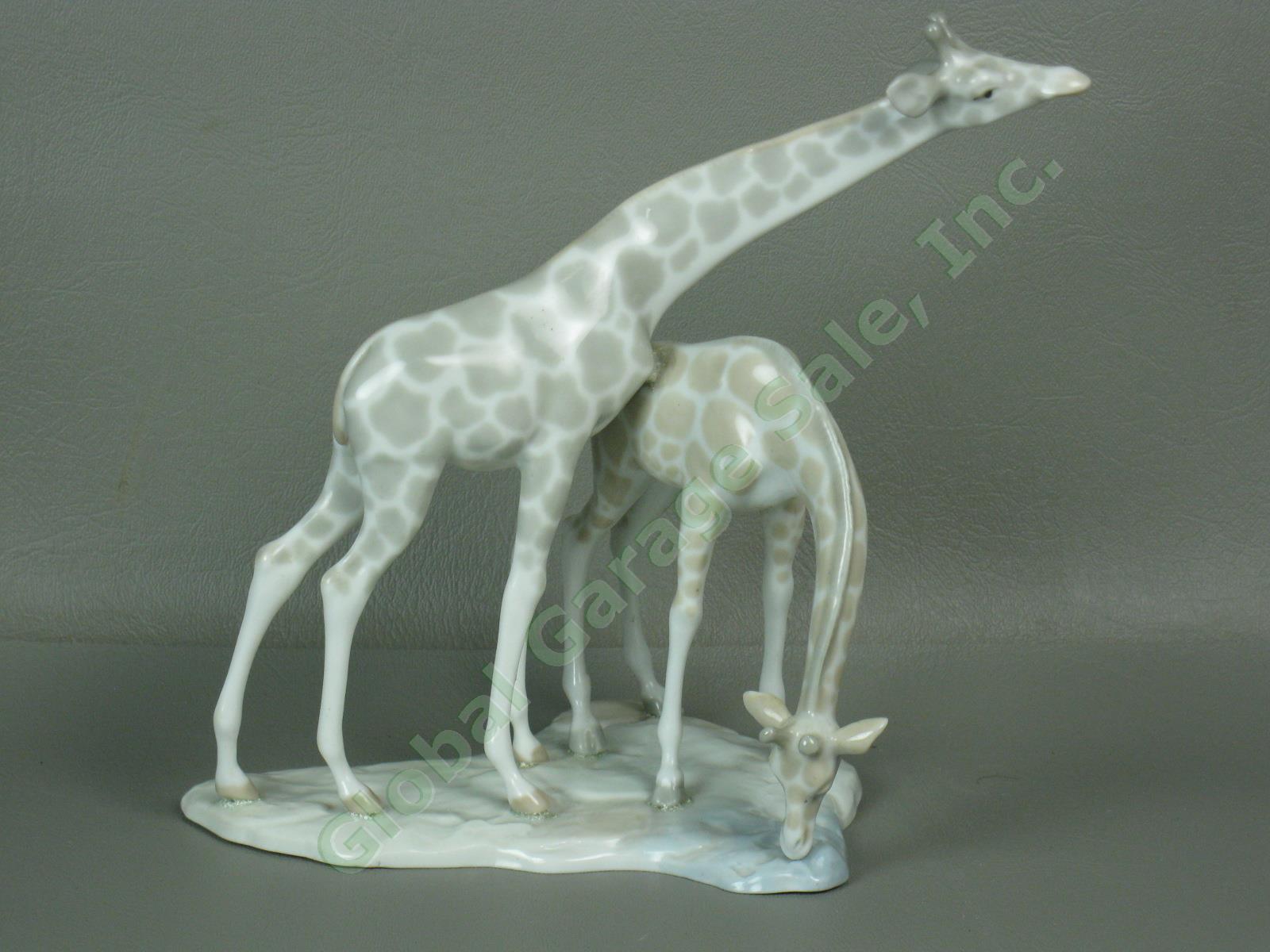 RARE! Vintage 1969-1970 Lladro Giraffe Group Porcelain Figurine 01005 No Reserve