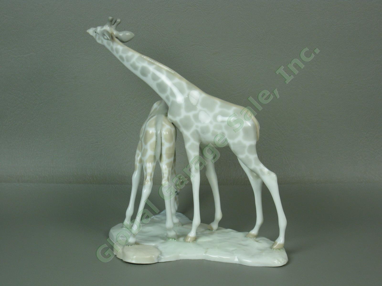 RARE! Vintage 1969-1970 Lladro Giraffe Group Porcelain Figurine 01005 No Reserve 2