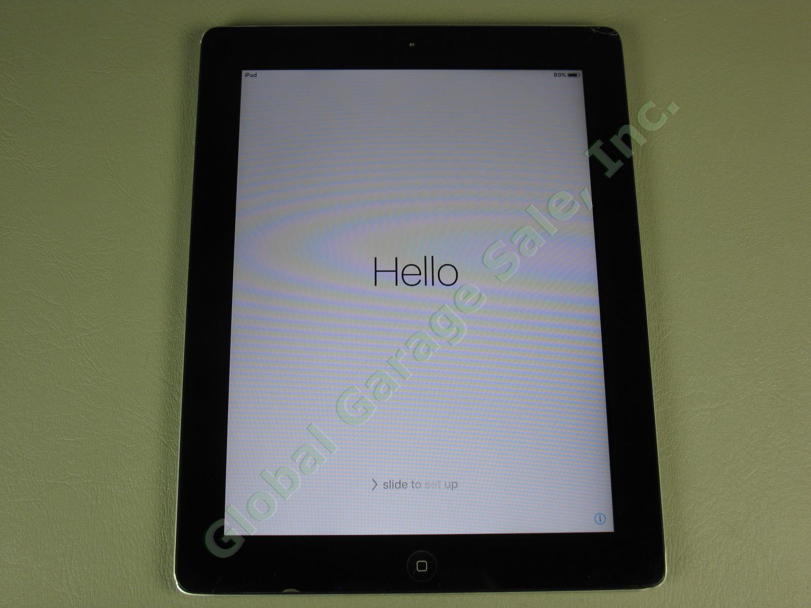 Apple iPad 2 Tablet 32GB Wifi 1 Owner Just Reset Cracked Screen MC770LL/A A1395