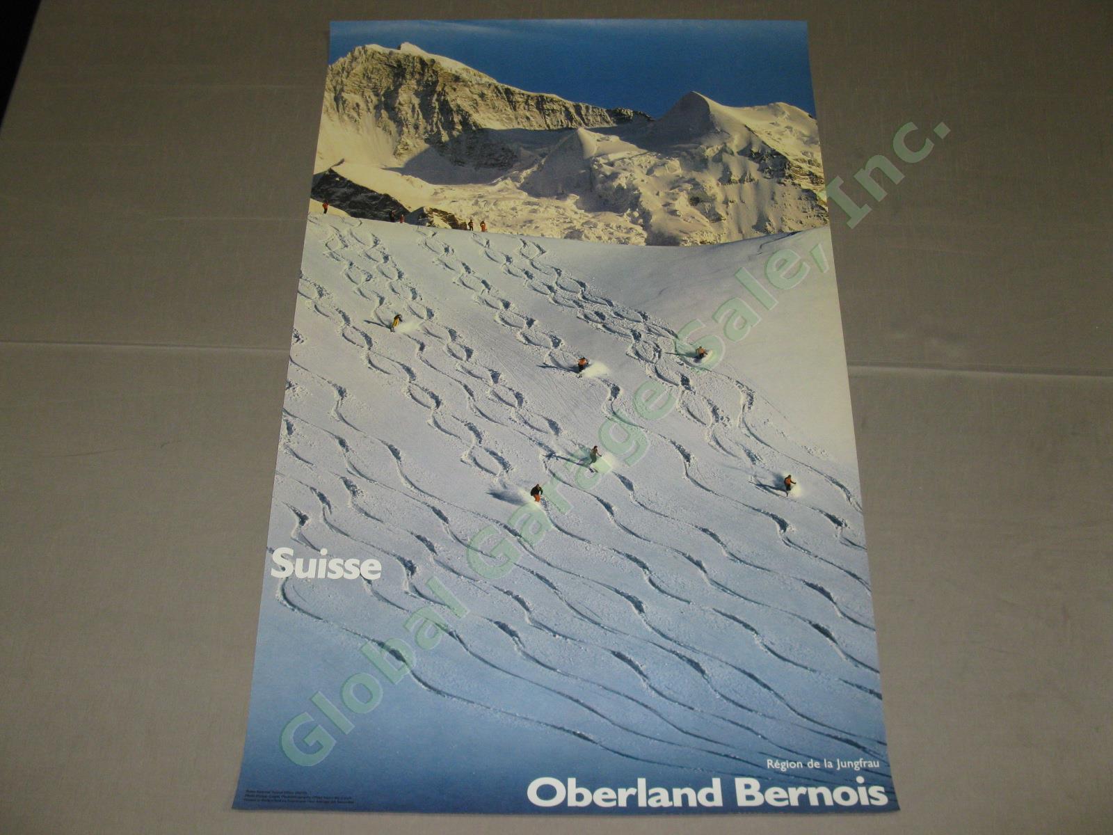 Vtg 1968 Swiss Ski Travel Poster Berner Bernois Oberland Jungfrau Switzerland NR
