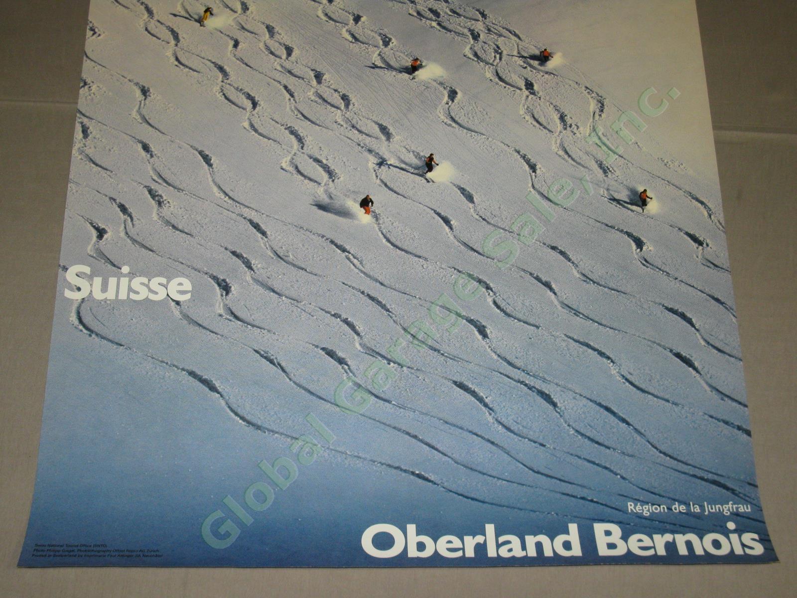 Vtg 1968 Swiss Ski Travel Poster Berner Bernois Oberland Jungfrau Switzerland NR 4