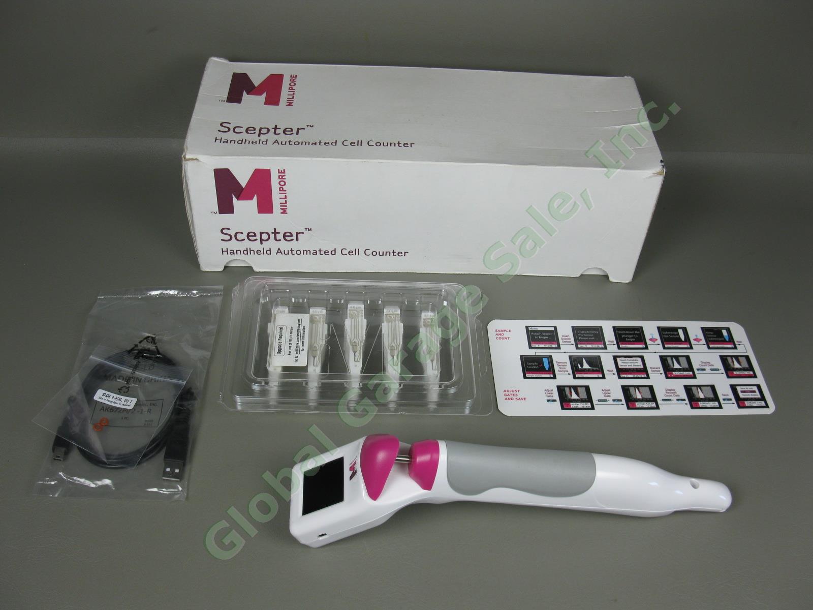 Millipore Scepter Handheld Automated Cell Counter Version 1.7-72 w/Sensors + Box