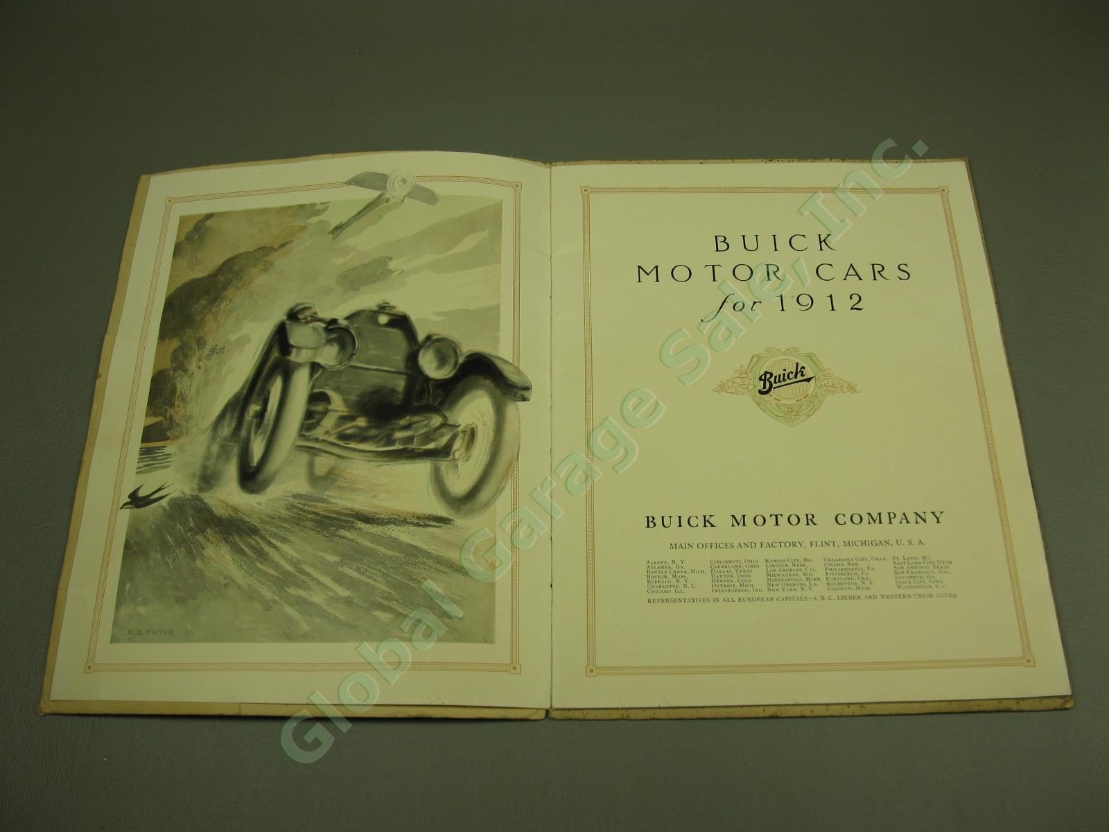 Rare Vtg Antique 1912 Buick Motor Company Illustrated Car Catalog Flint Michigan 2