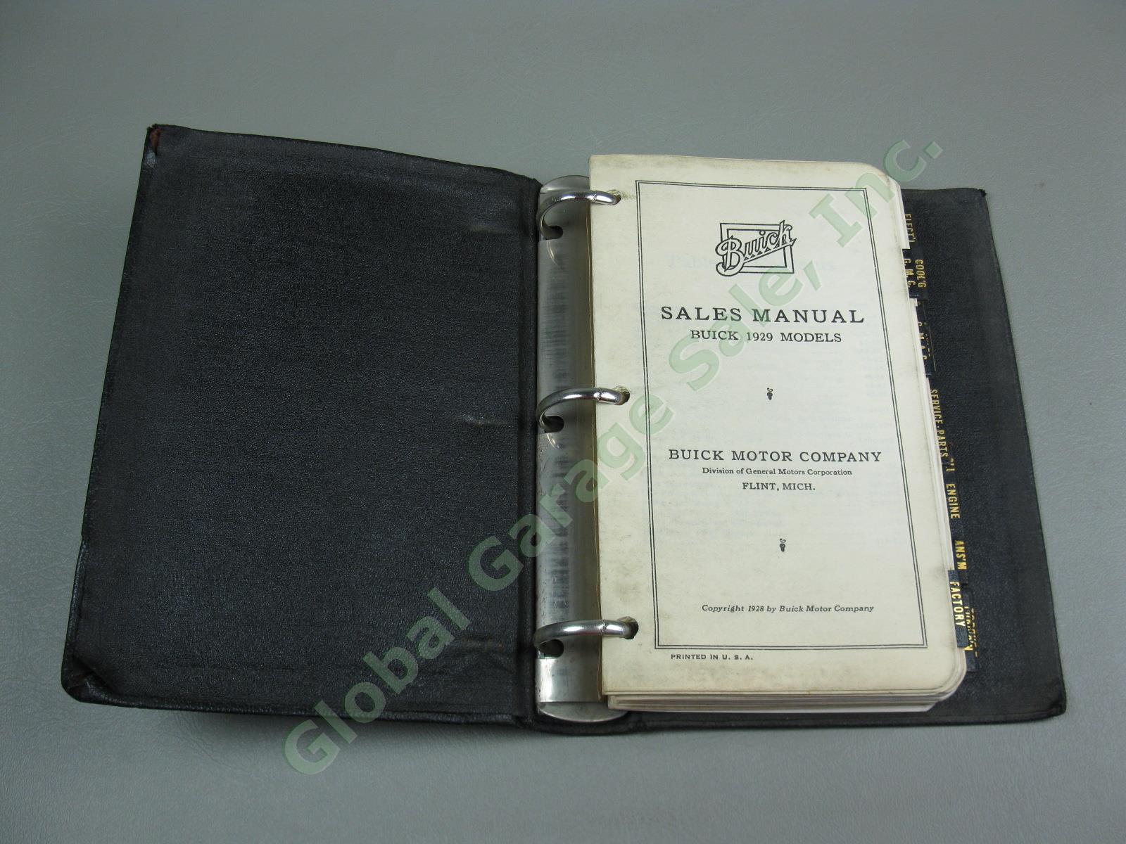 Rare Vtg Antique 1928/1929 Buick Motor Company Car Sales Manual Fact Book Binder 2