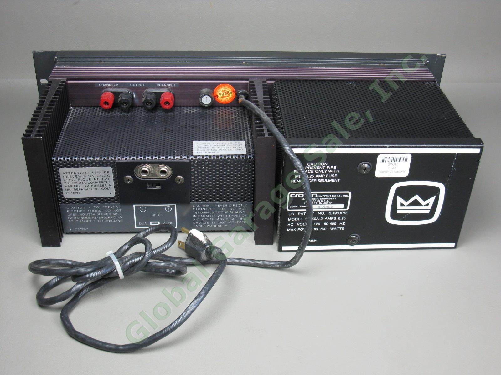 Crown D-150A Series II Professional Studio Power Amp Amplifier Rack Mount NO RES 4