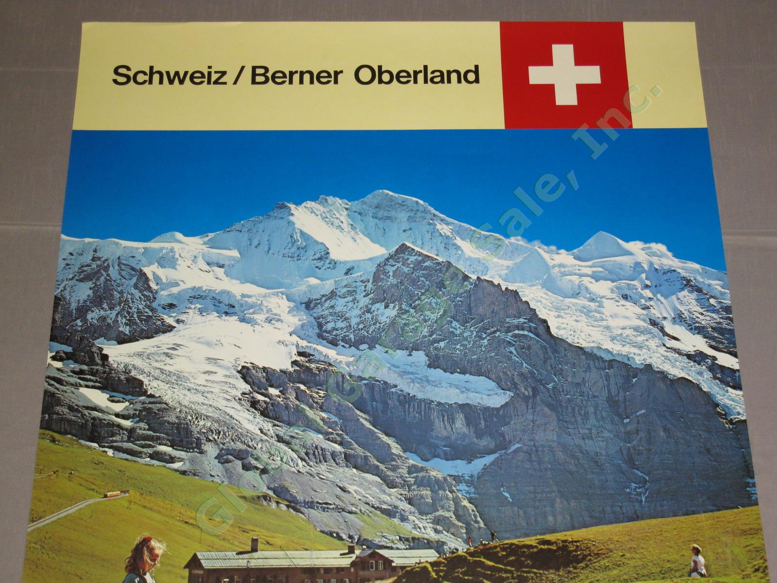 Vtg c.1970 Swiss Travel Poster Cog Railway Kleine Scheidegg Jungfrau Grindelwald 1