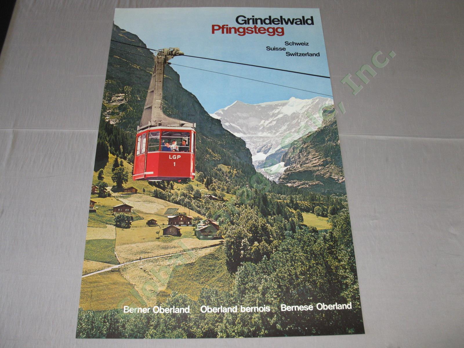Vtg 1960 Swiss Travel Poster Grindelwald Pfingstegg LGP Cable Car Switzerland NR