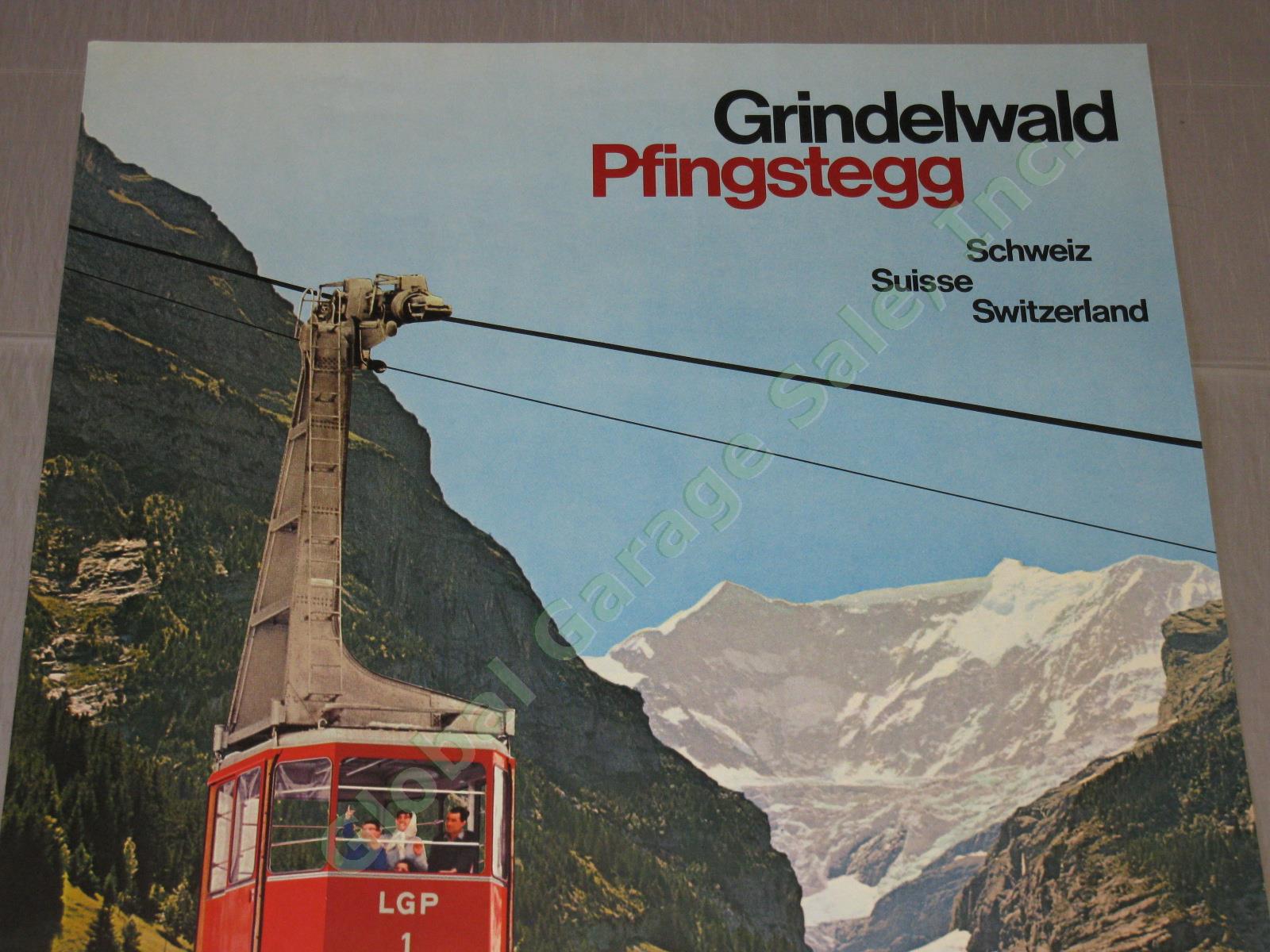 Vtg 1960 Swiss Travel Poster Grindelwald Pfingstegg LGP Cable Car Switzerland NR 1