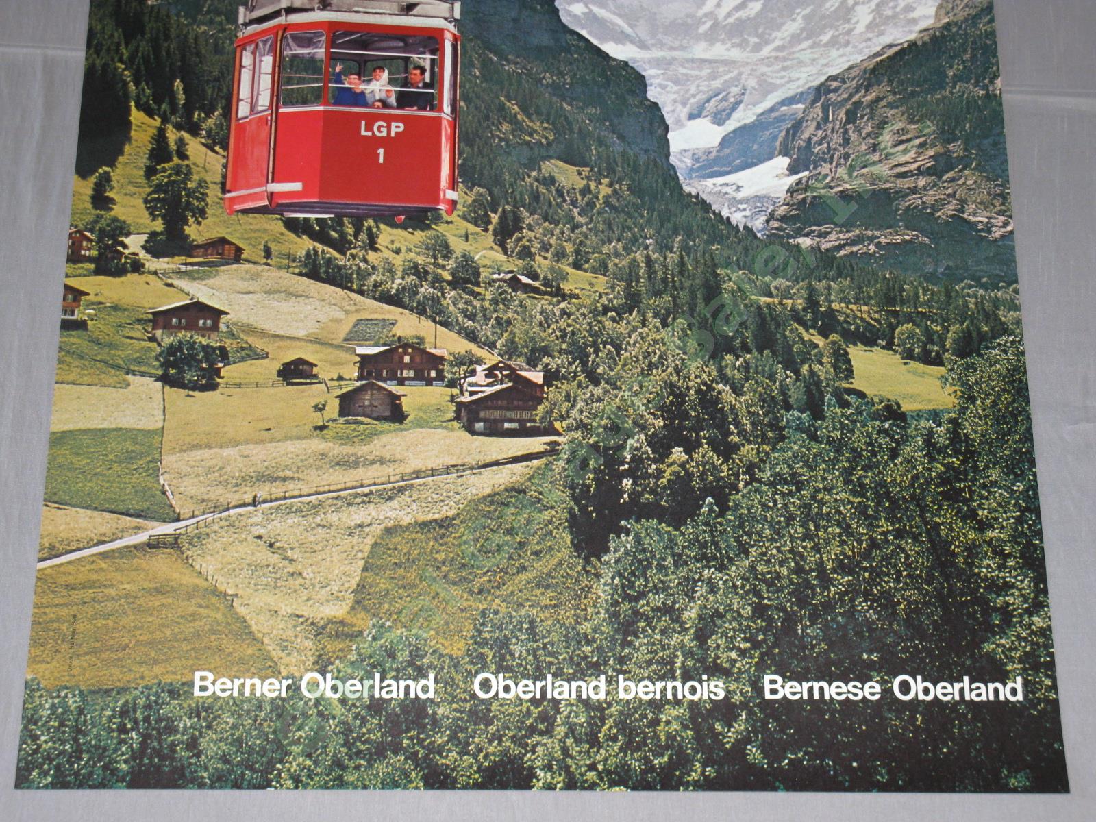 Vtg 1960 Swiss Travel Poster Grindelwald Pfingstegg LGP Cable Car Switzerland NR 3