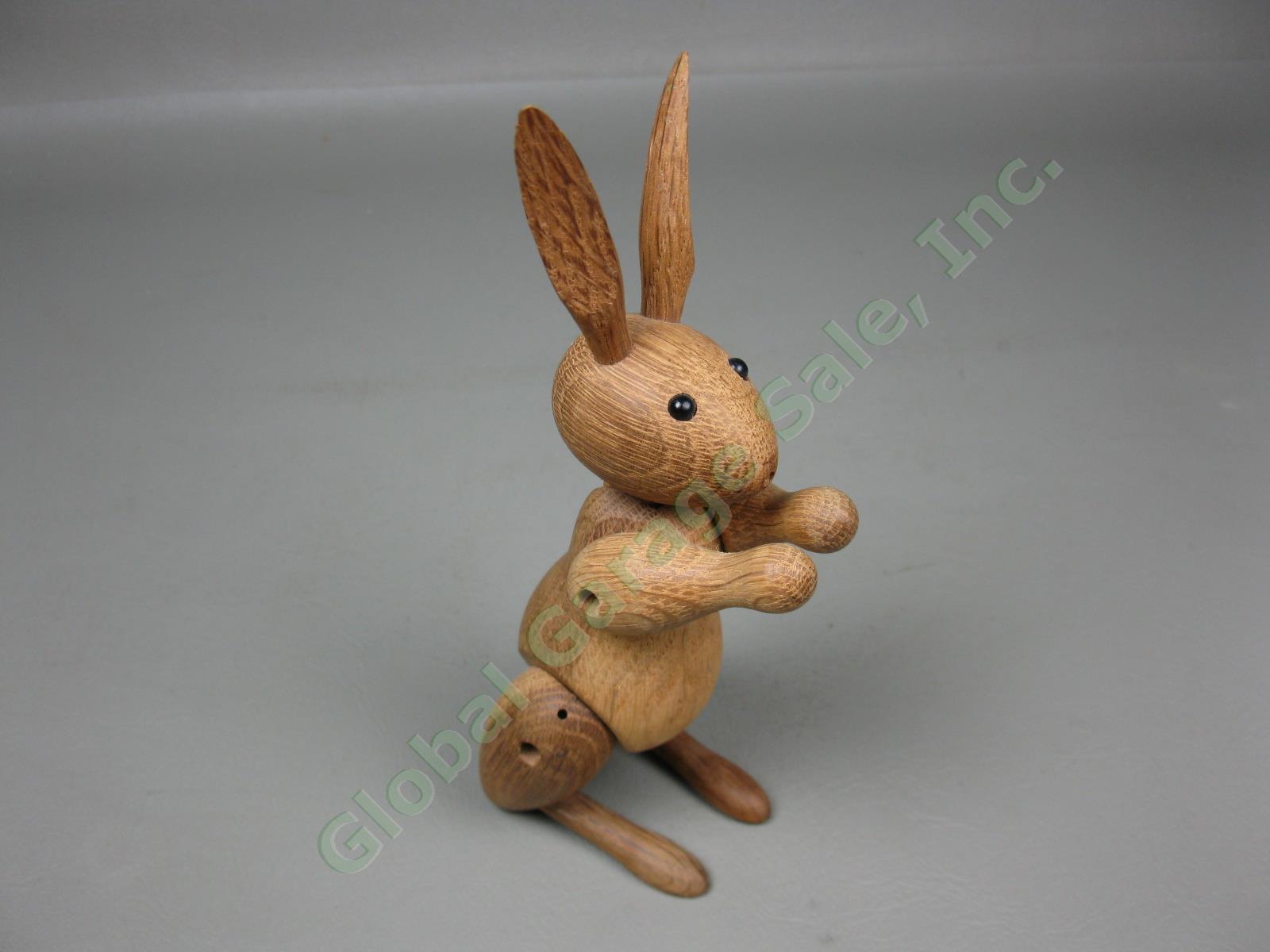 Vtg Mid-Century Modern Kay Bojesen Danish Teak Wood Wooden Rabbit Toy Denmark NR 1