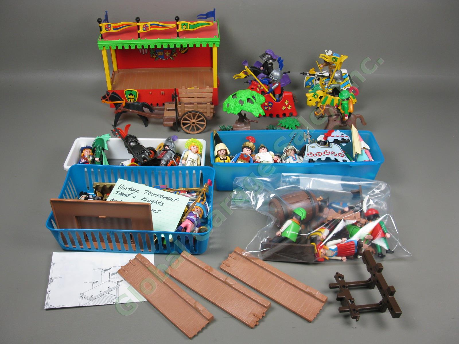 Playmobil Lot Medieval Knight Joust Tournament Stand Figures Merry Men Feast Set