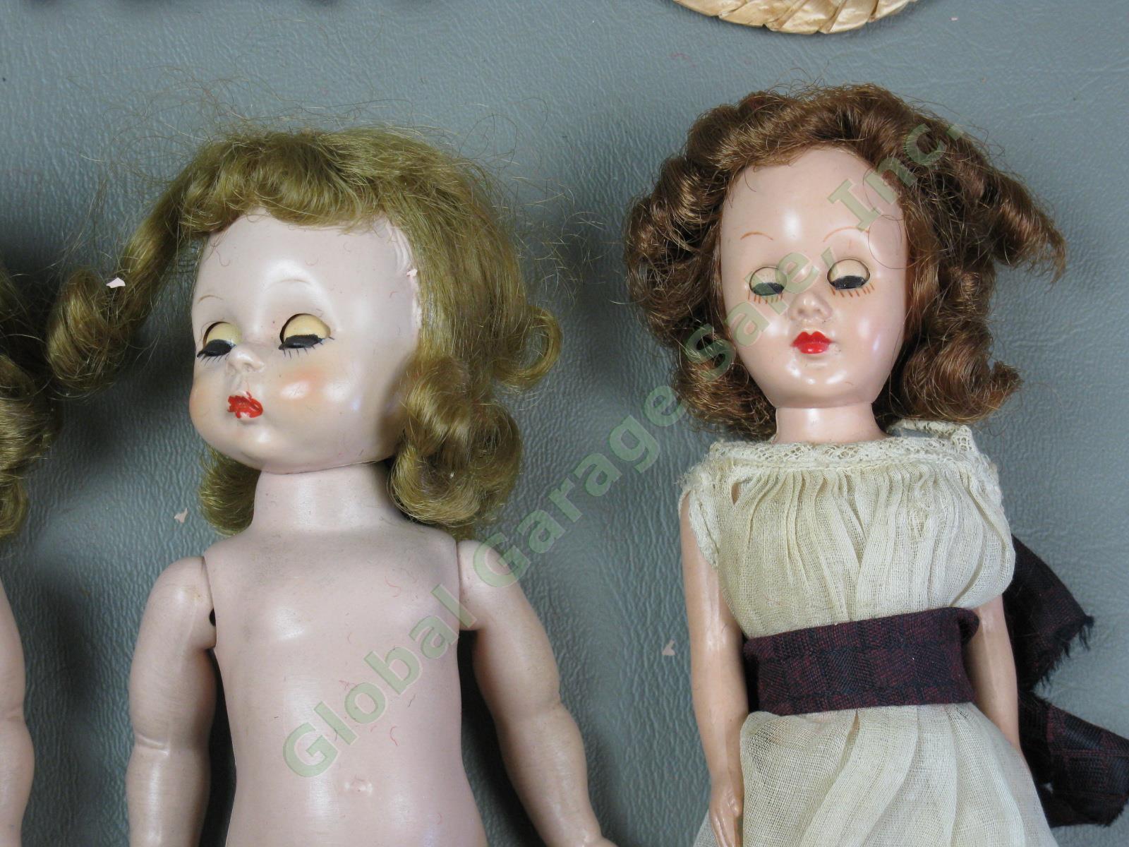 Vtg Antique Doll Lot Ball Socket Vogue Madame Alexander Alex Ginny + Clothing NR 10