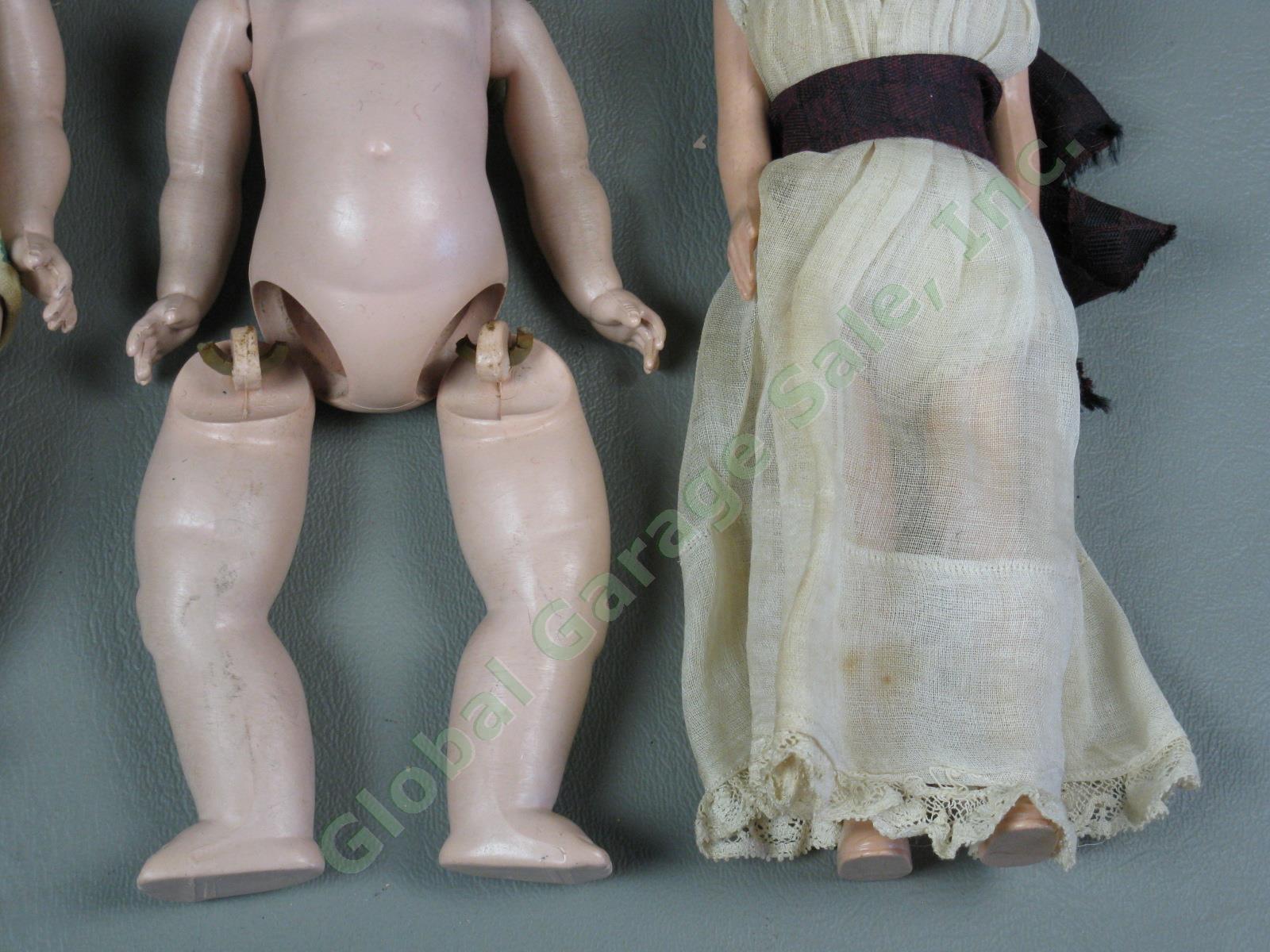 Vtg Antique Doll Lot Ball Socket Vogue Madame Alexander Alex Ginny + Clothing NR 11