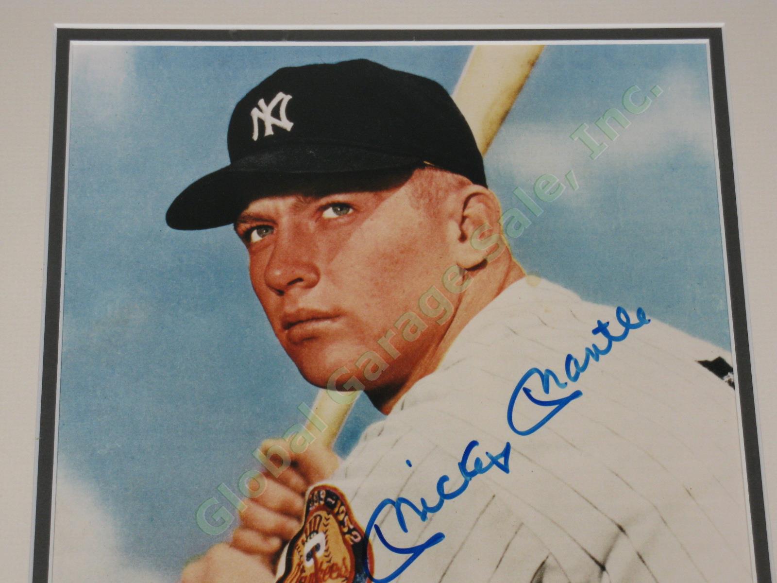 Mickey Mantle Hand Signed 8"x10" Photo NY Yankees Autograph Matted Framed NO RES 1