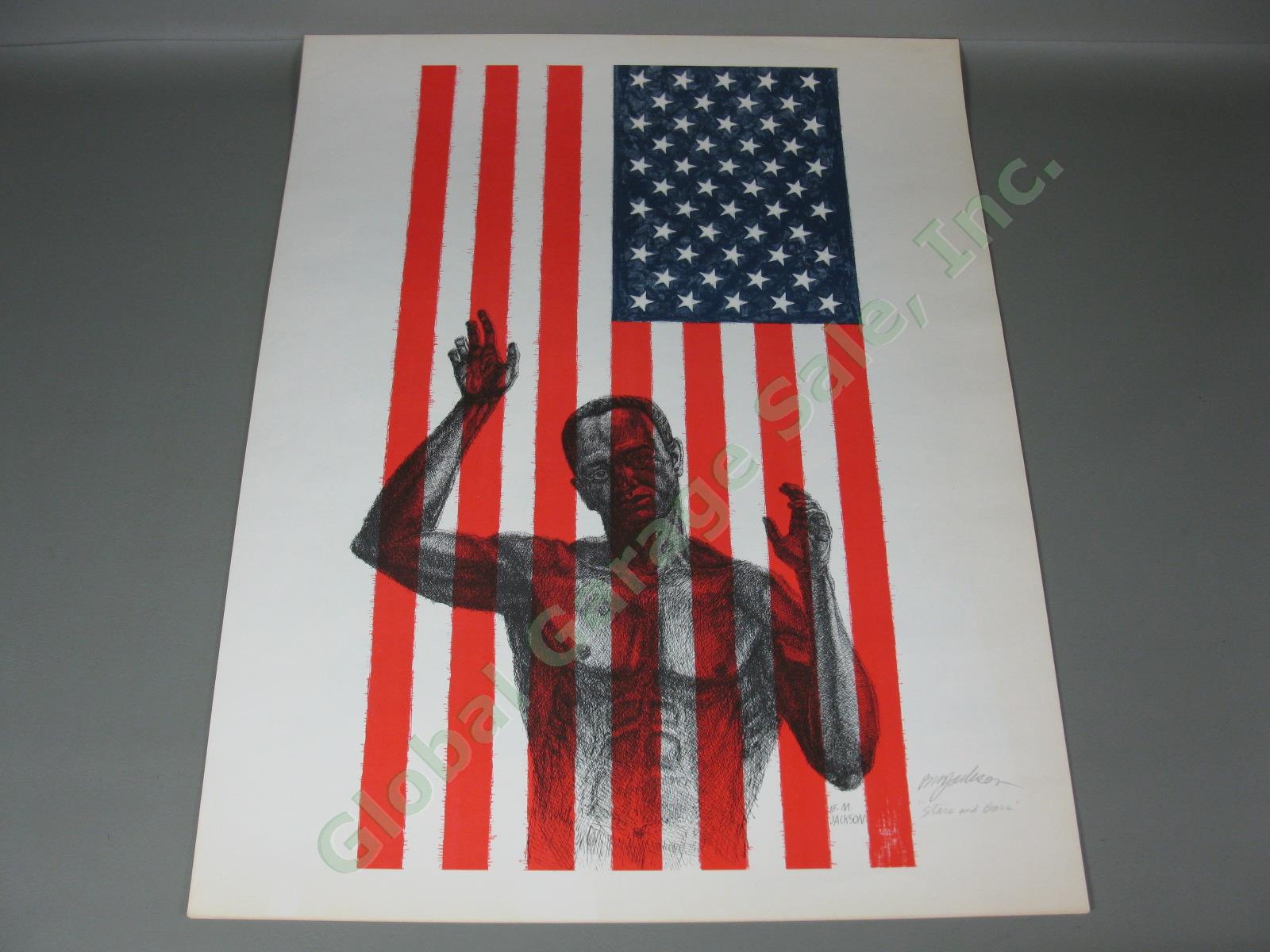 7 Vintage 1960s Billy Morrow Jackson Political Protest Civil Rights Art Prints 1