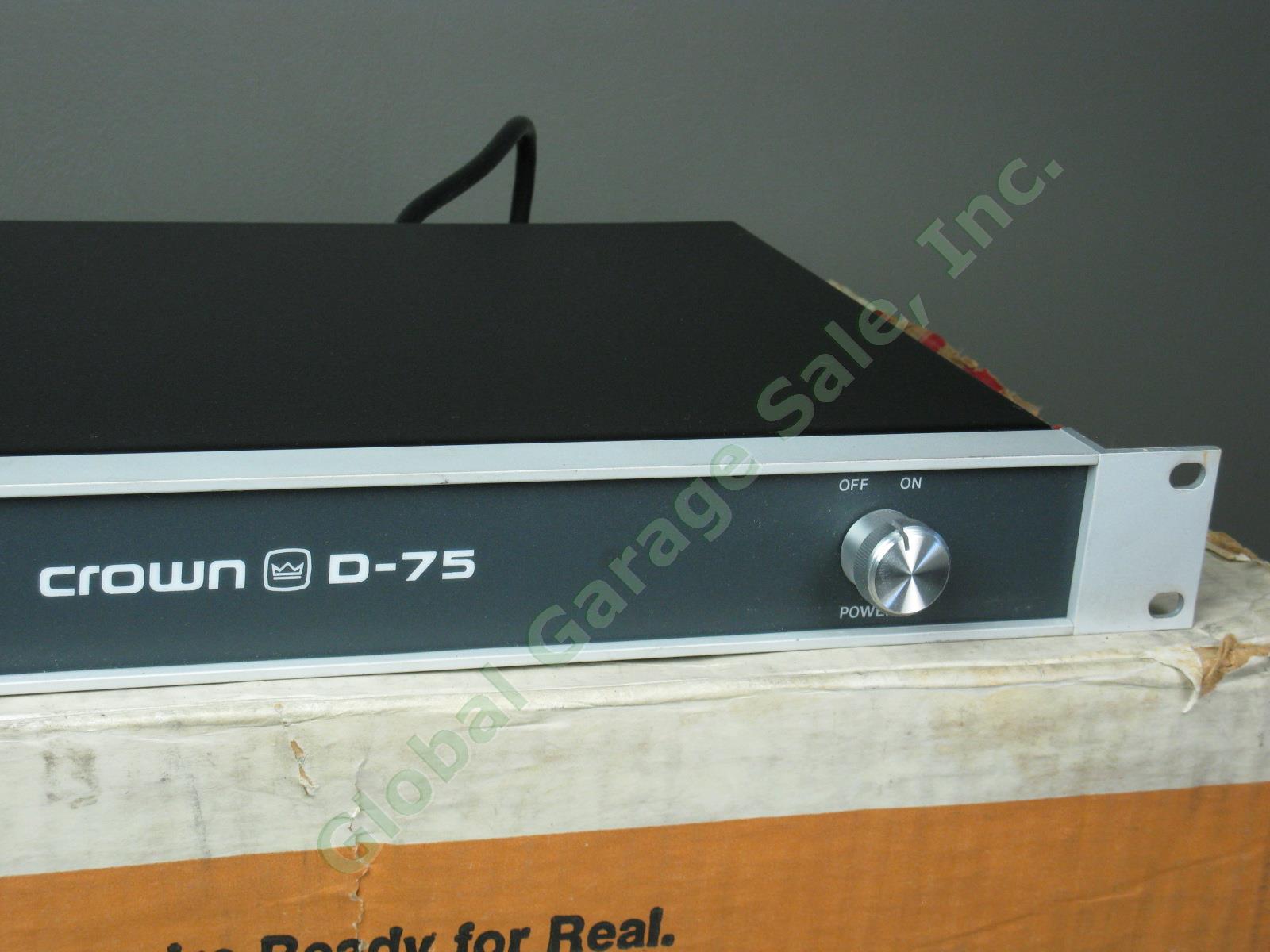 New Old Stock Unused Crown D-75 Two Channel Power Amplifier Amp No Reserve Price 2