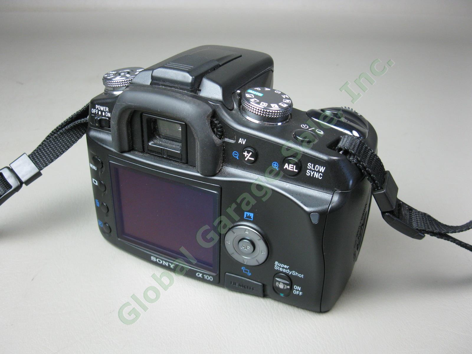 Sony Alpha DSLR-a100 10.2MP Digital SLR Camera Bundle + 2 Lenses 3 CF Card Bag + 2