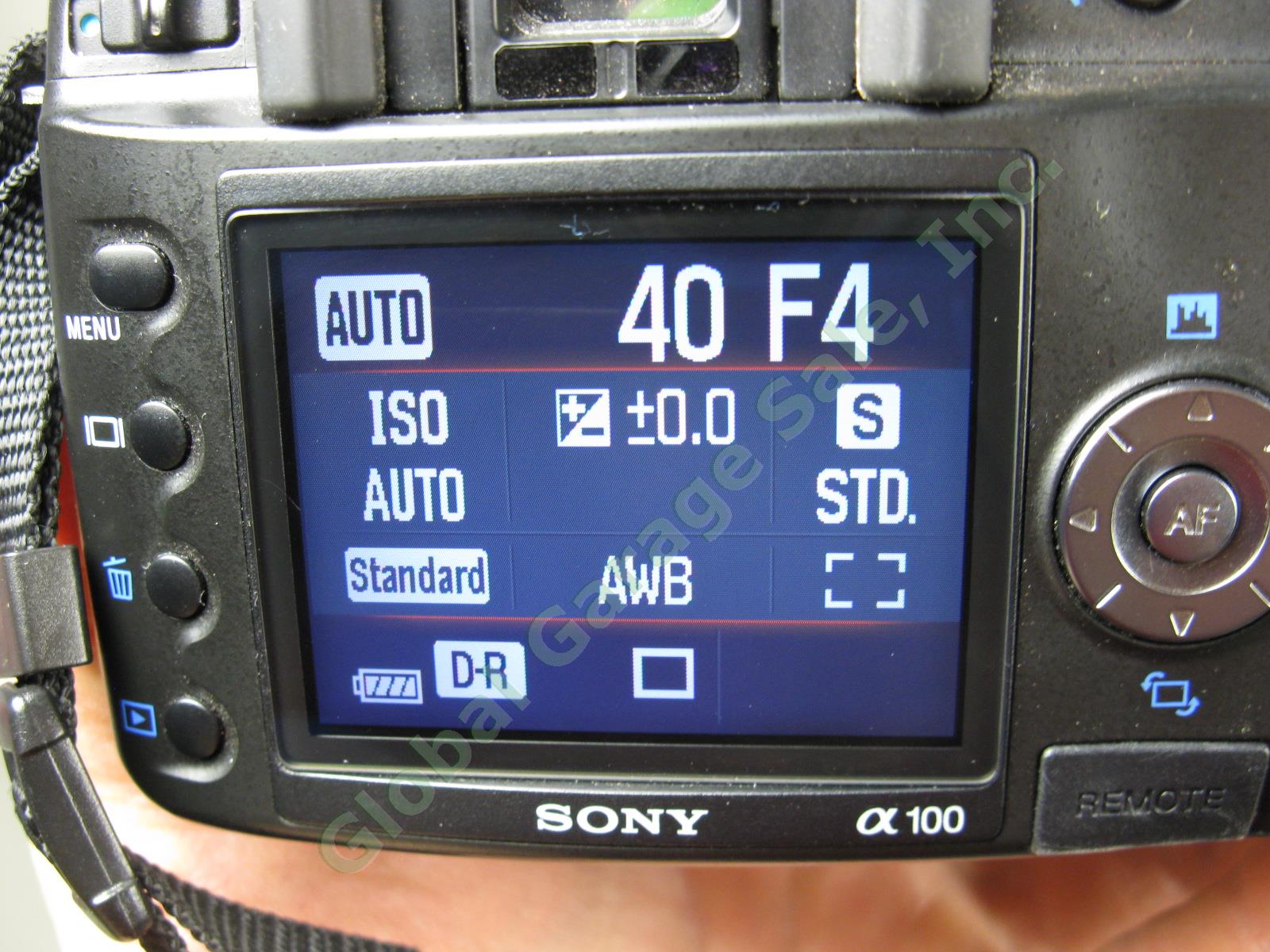 Sony Alpha DSLR-a100 10.2MP Digital SLR Camera Bundle + 2 Lenses 3 CF Card Bag + 3