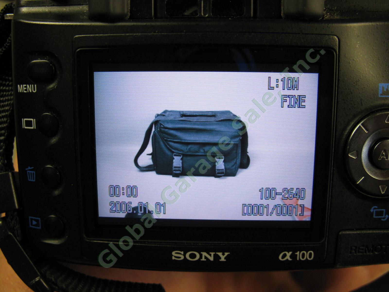 Sony Alpha DSLR-a100 10.2MP Digital SLR Camera Bundle + 2 Lenses 3 CF Card Bag + 4