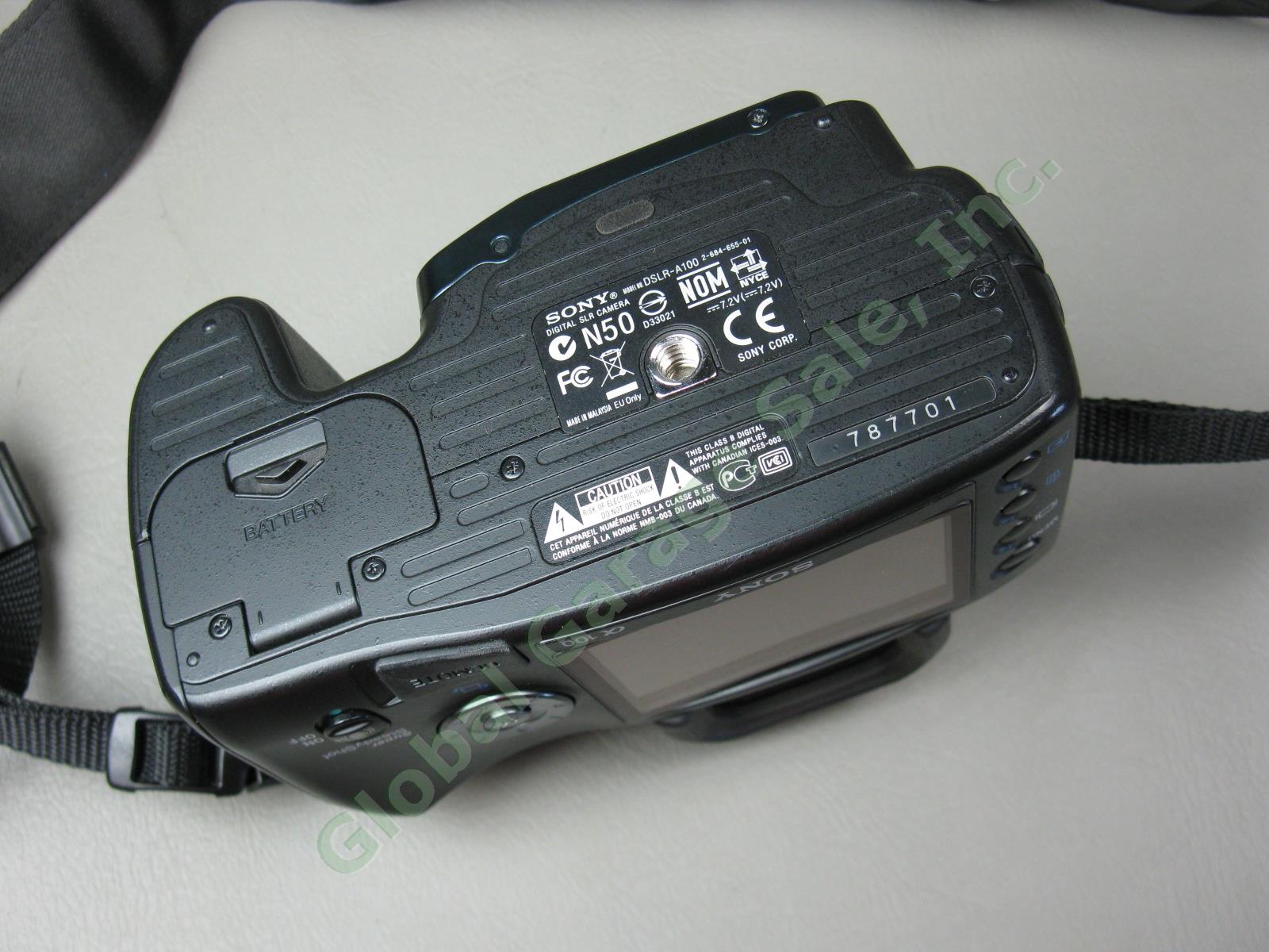 Sony Alpha DSLR-a100 10.2MP Digital SLR Camera Bundle + 2 Lenses 3 CF Card Bag + 5