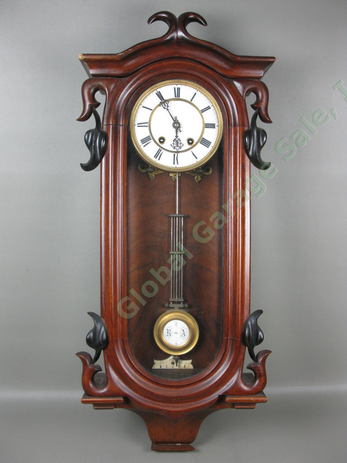 Antique ~1873 Lenzkirch German Pendulum RA Regulator Wall Clock 26 Serial 281536