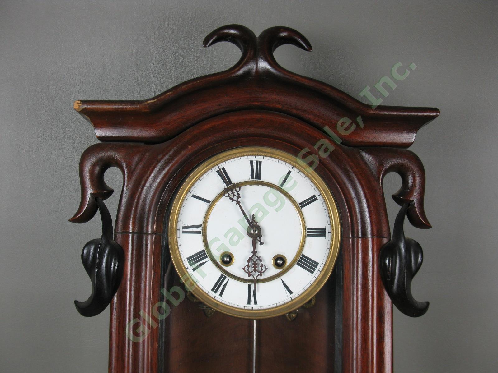 Antique ~1873 Lenzkirch German Pendulum RA Regulator Wall Clock 26 Serial 281536 1