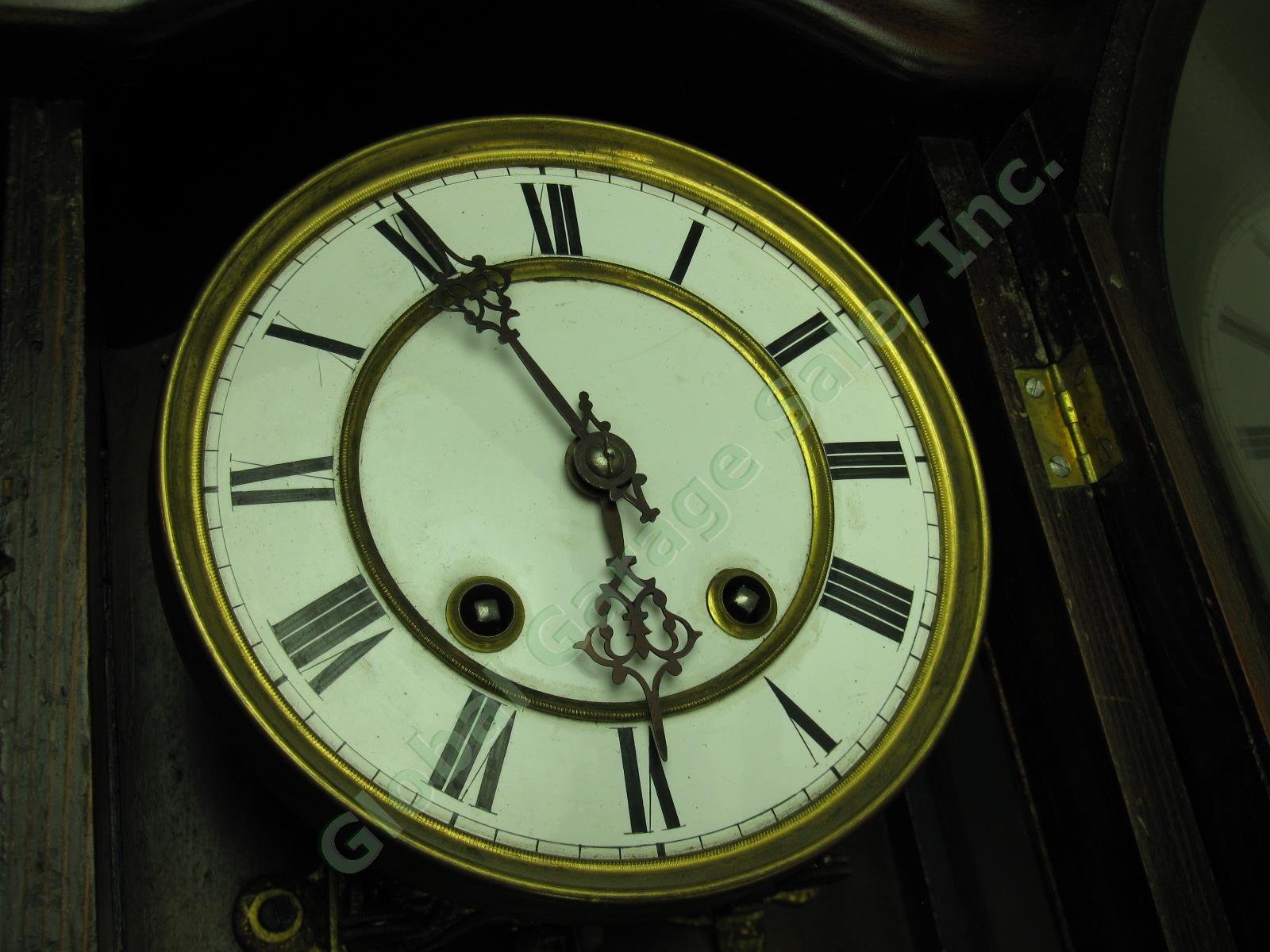 Antique ~1873 Lenzkirch German Pendulum RA Regulator Wall Clock 26 Serial 281536 12