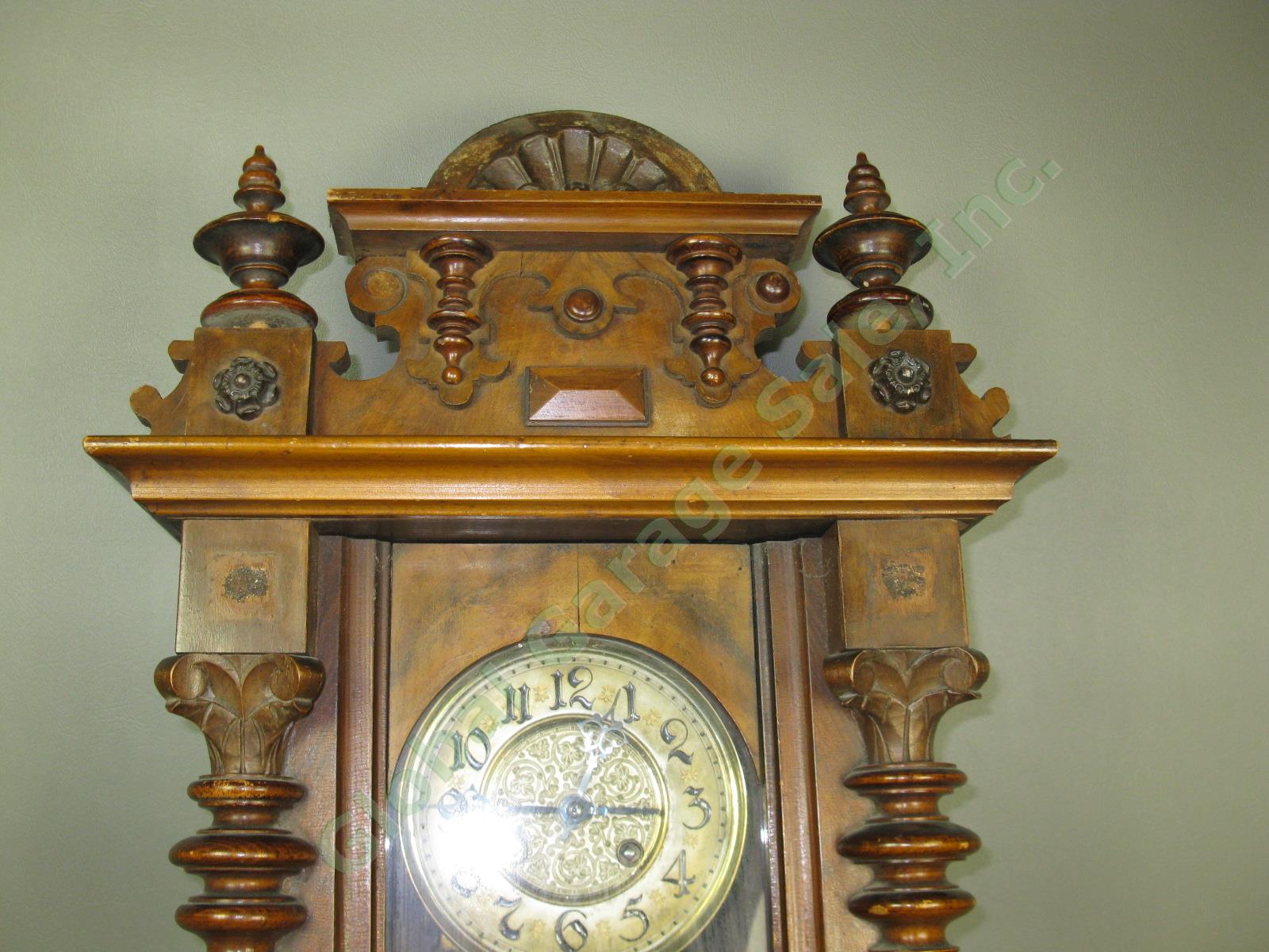 Antique Deutsches Reich German Pendulum Regulator Wall Clock Patent 55006 72797 1