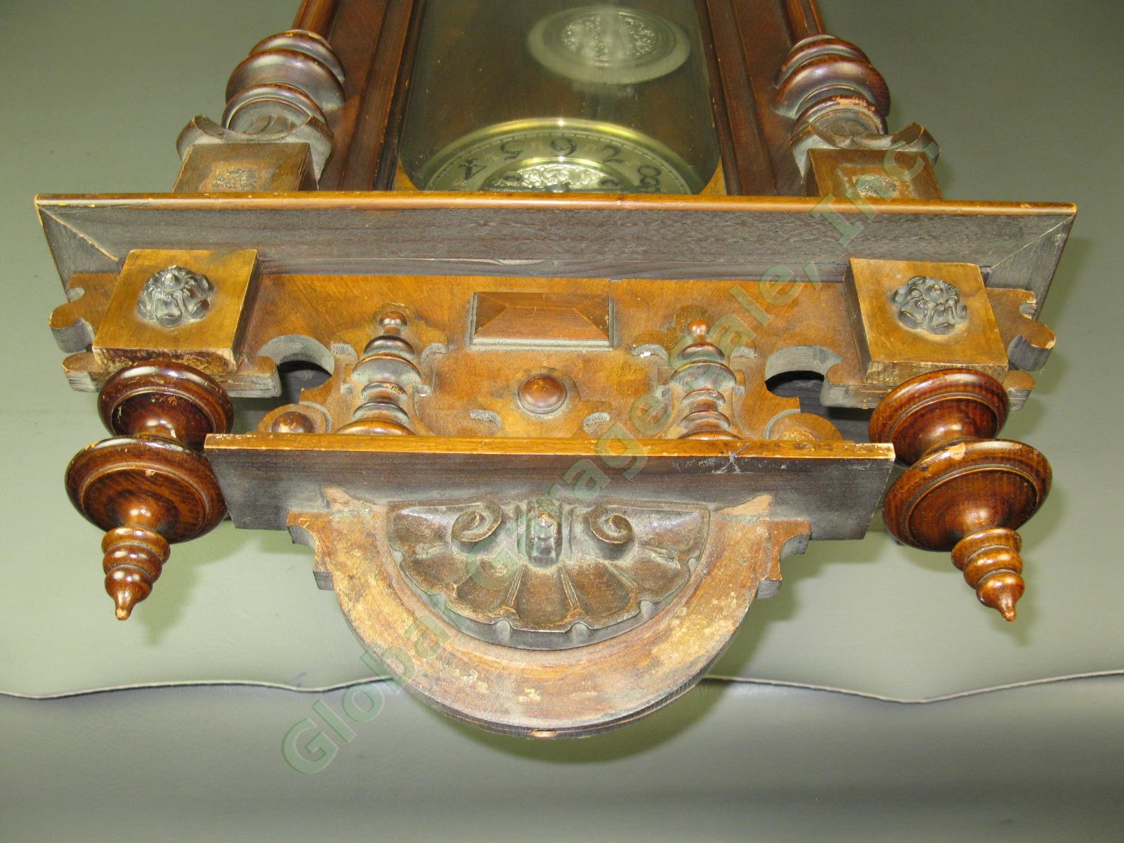 Antique Deutsches Reich German Pendulum Regulator Wall Clock Patent 55006 72797 4