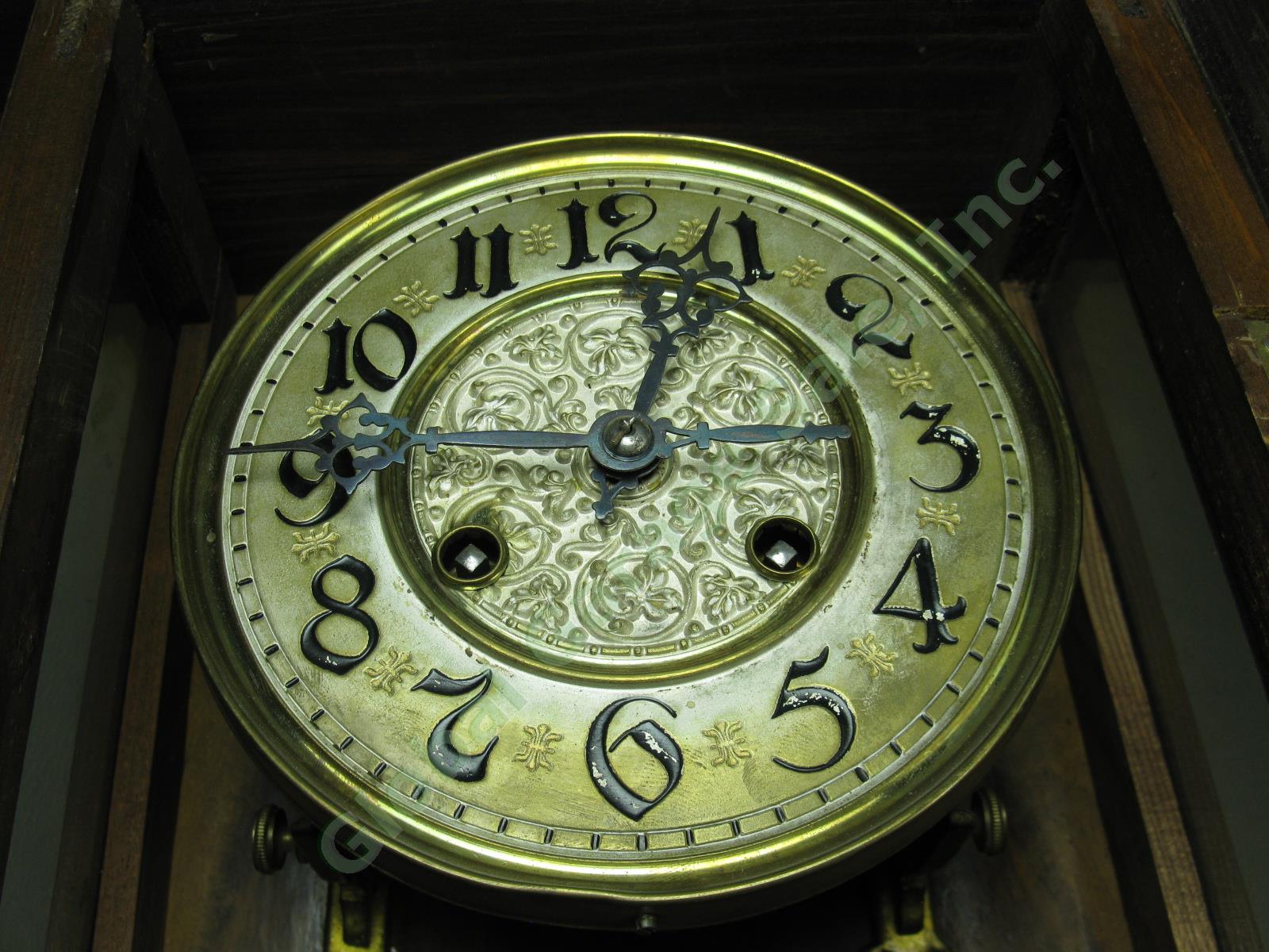 Antique Deutsches Reich German Pendulum Regulator Wall Clock Patent 55006 72797 9