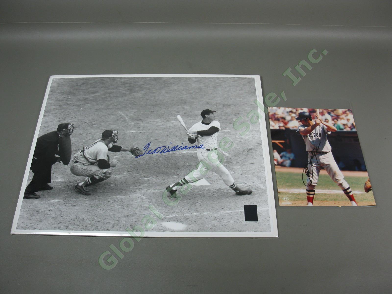 Ted Williams Last Home Run Signed 16"x20" Red Sox Photo w/COA + Yaz Autograph NR