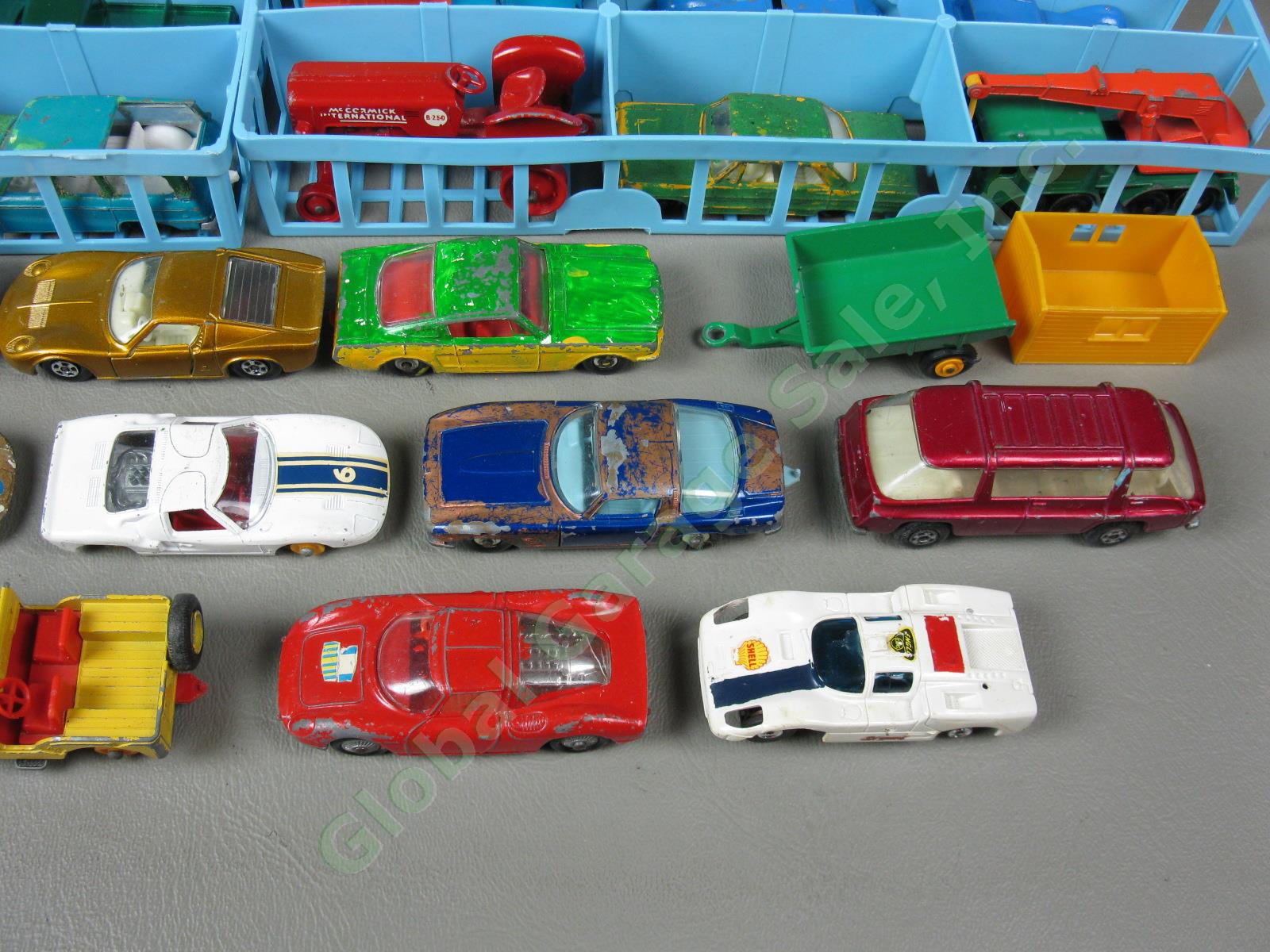 64+ Vtg Lesney Matchbox Hotwheels Tootsie-Toy Diecast Car Truck Farm Lot + Case+ 2