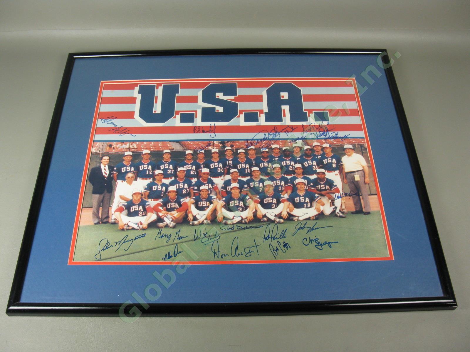 1984 USA Olympic Baseball Team Signed 16"x20" Photo w/ 21 Autographs McGwire +NR