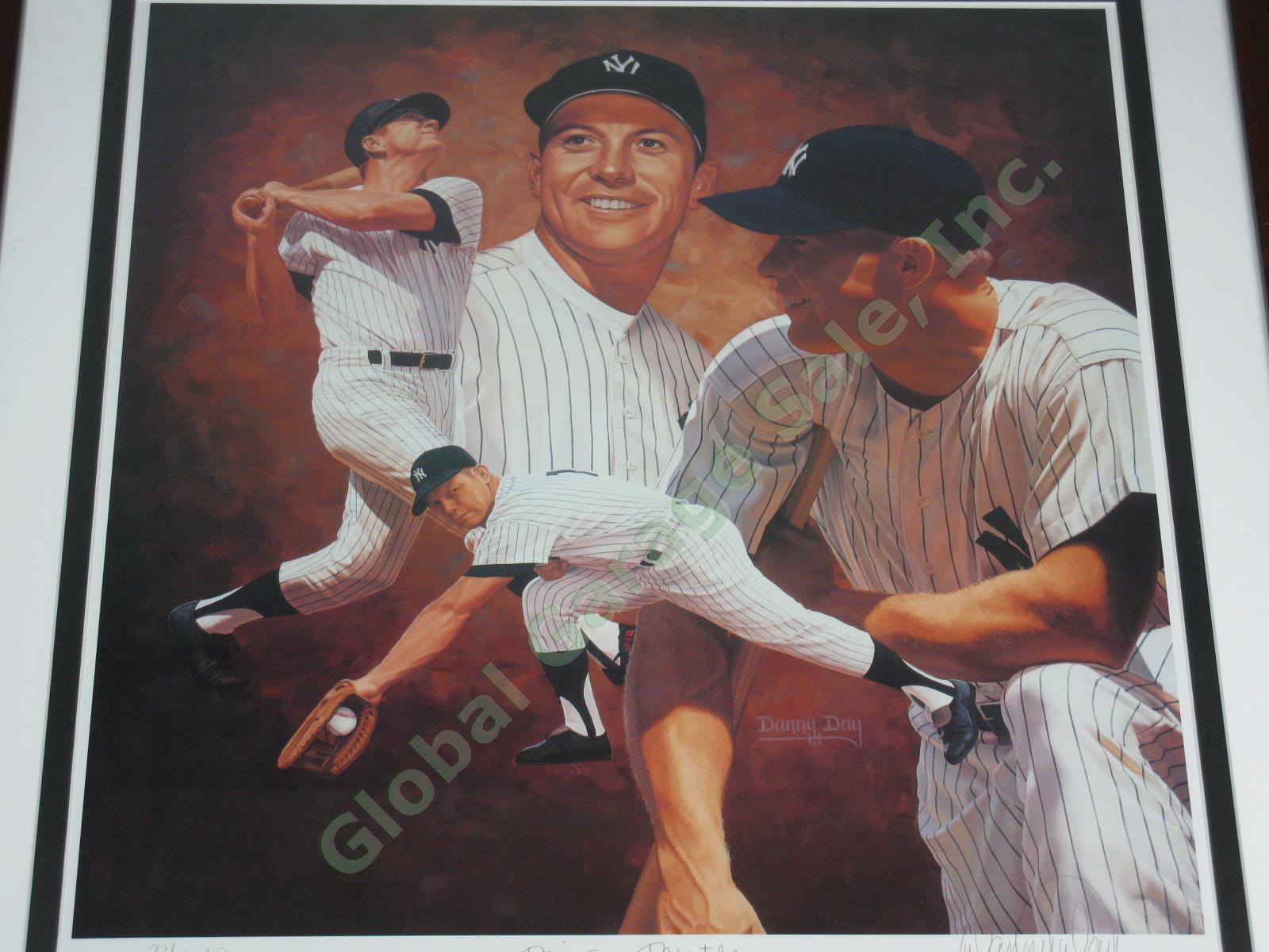 Mickey Mantle Signed Framed NY Yankees Danny Day Print A/P 22/53 JSA COA 18"x18" 1