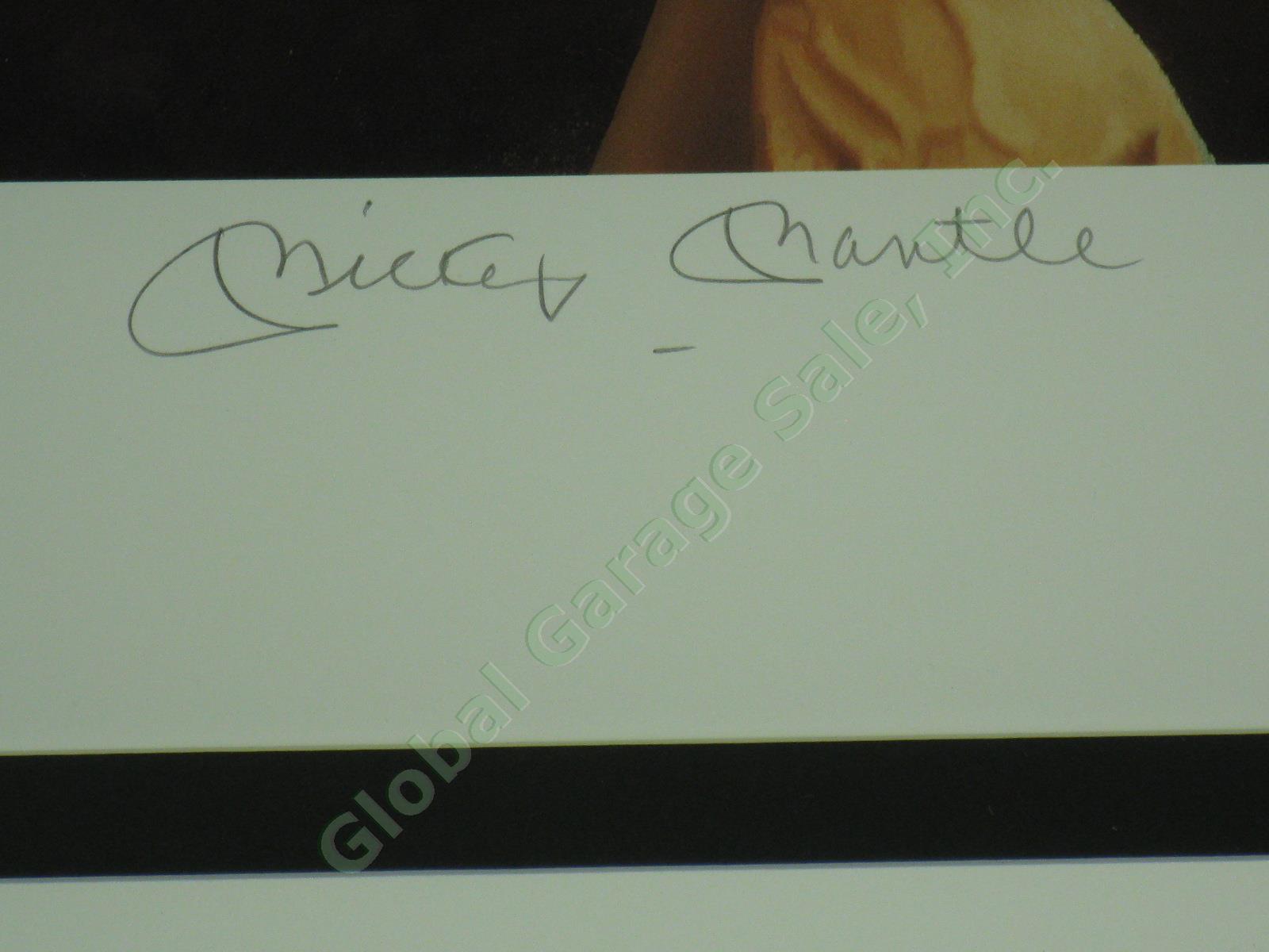 Mickey Mantle Signed Framed NY Yankees Danny Day Print A/P 22/53 JSA COA 18"x18" 4