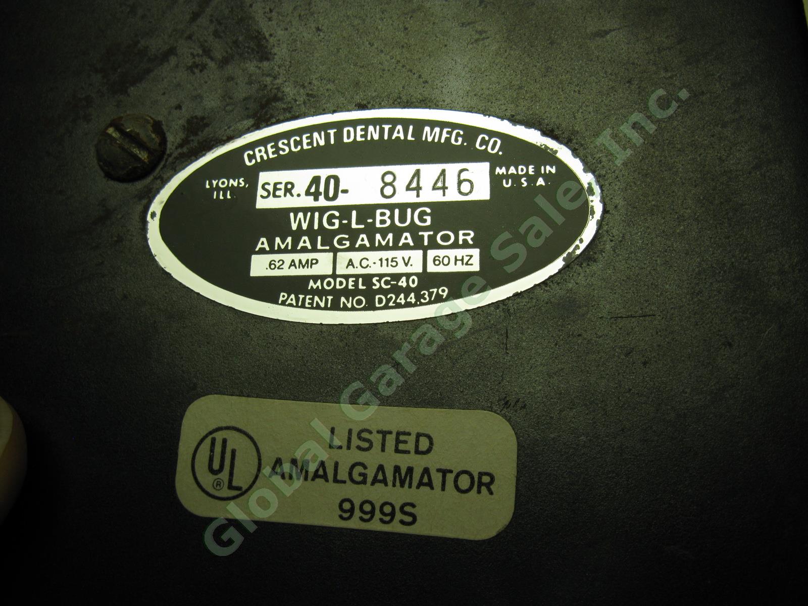 2x Crescent WIG-L-BUG SC-40 Dental Amalgamator Mixer Shakers Lot No Covers Lids 6