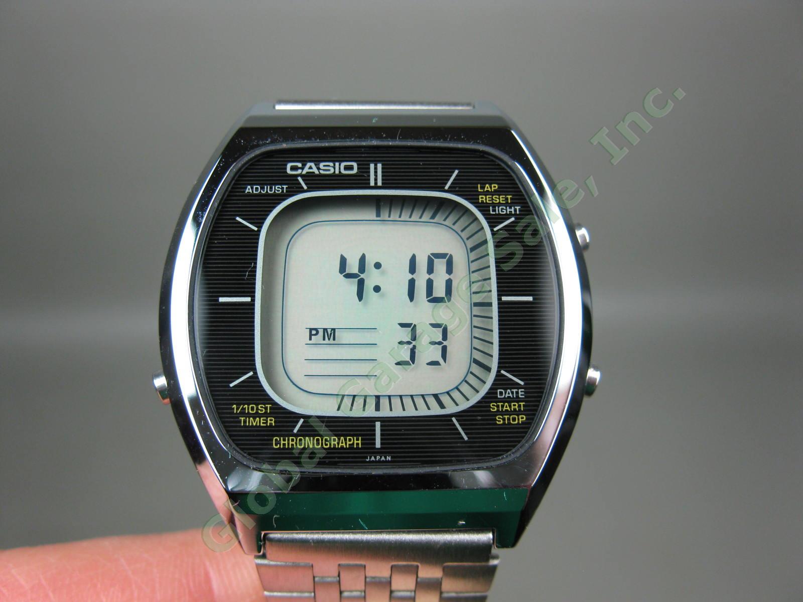 Vtg 1980 Casio Casiotron Timescan 56QS-38 Digital Quartz Chronograph LCD Watch + 1