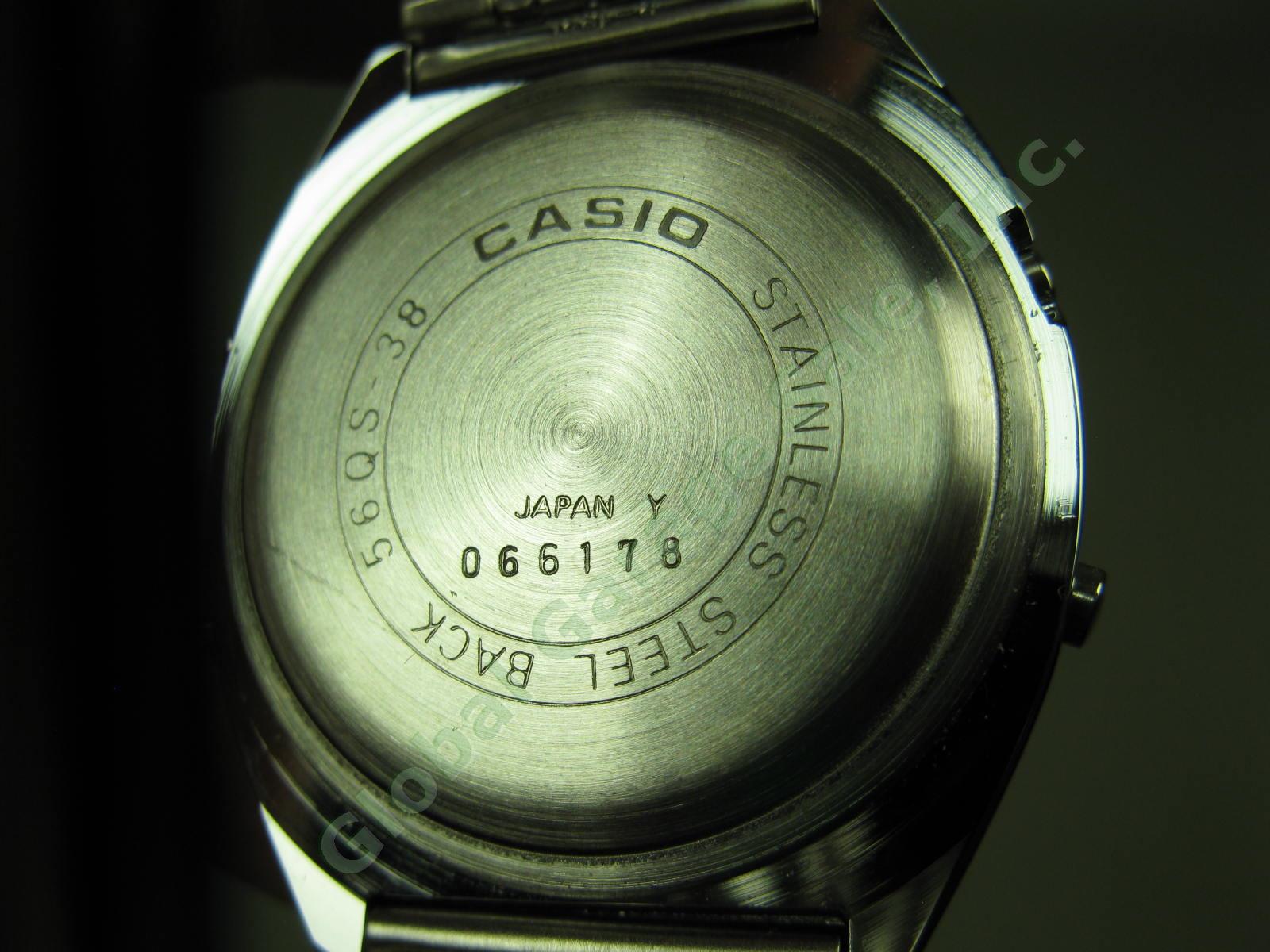 Vtg 1980 Casio Casiotron Timescan 56QS-38 Digital Quartz Chronograph LCD Watch + 5