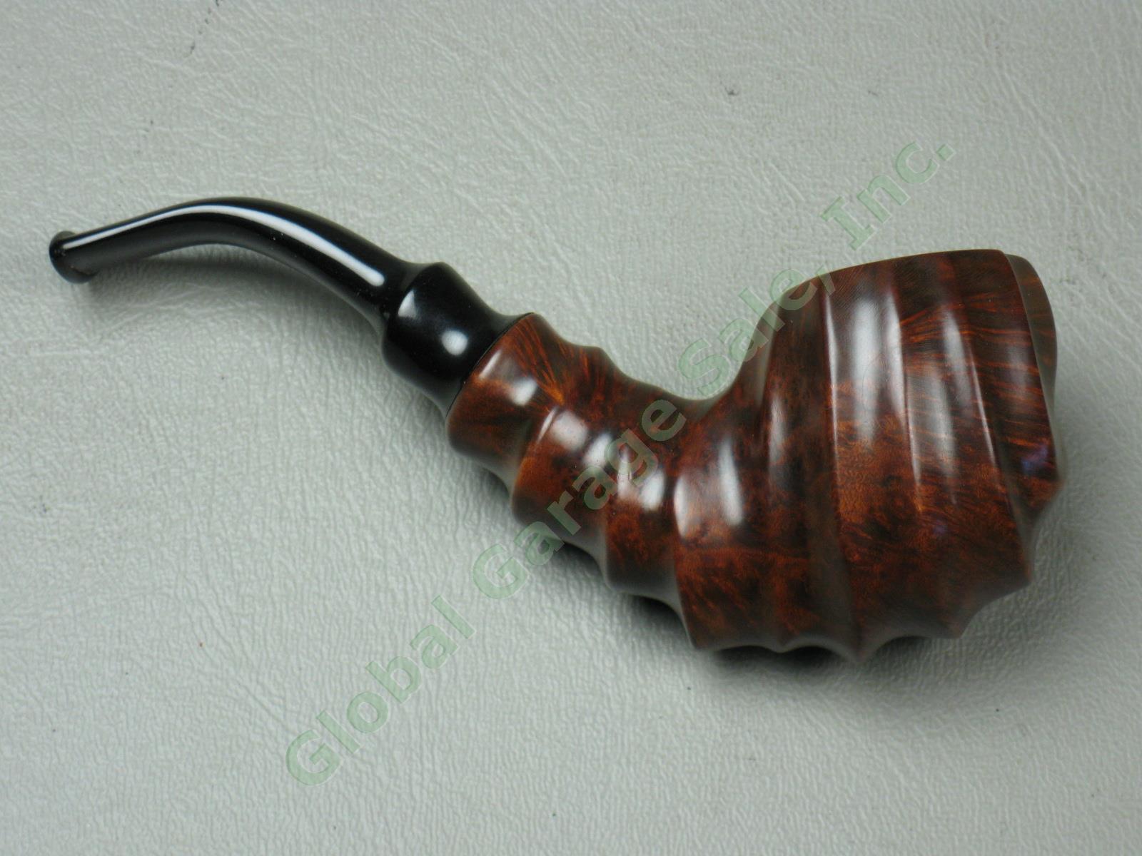 JM Boswell 2003 Freehand Fluted Tobacco Pipe w/Box + Thompson Case Nice Grain!! 1