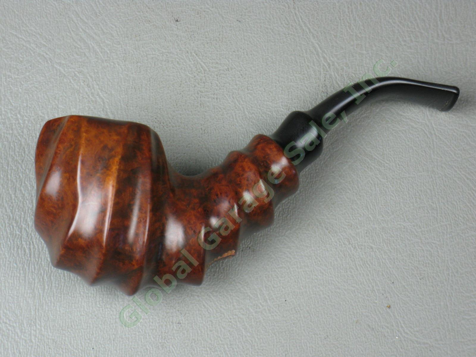 JM Boswell 2003 Freehand Fluted Tobacco Pipe w/Box + Thompson Case Nice Grain!! 2