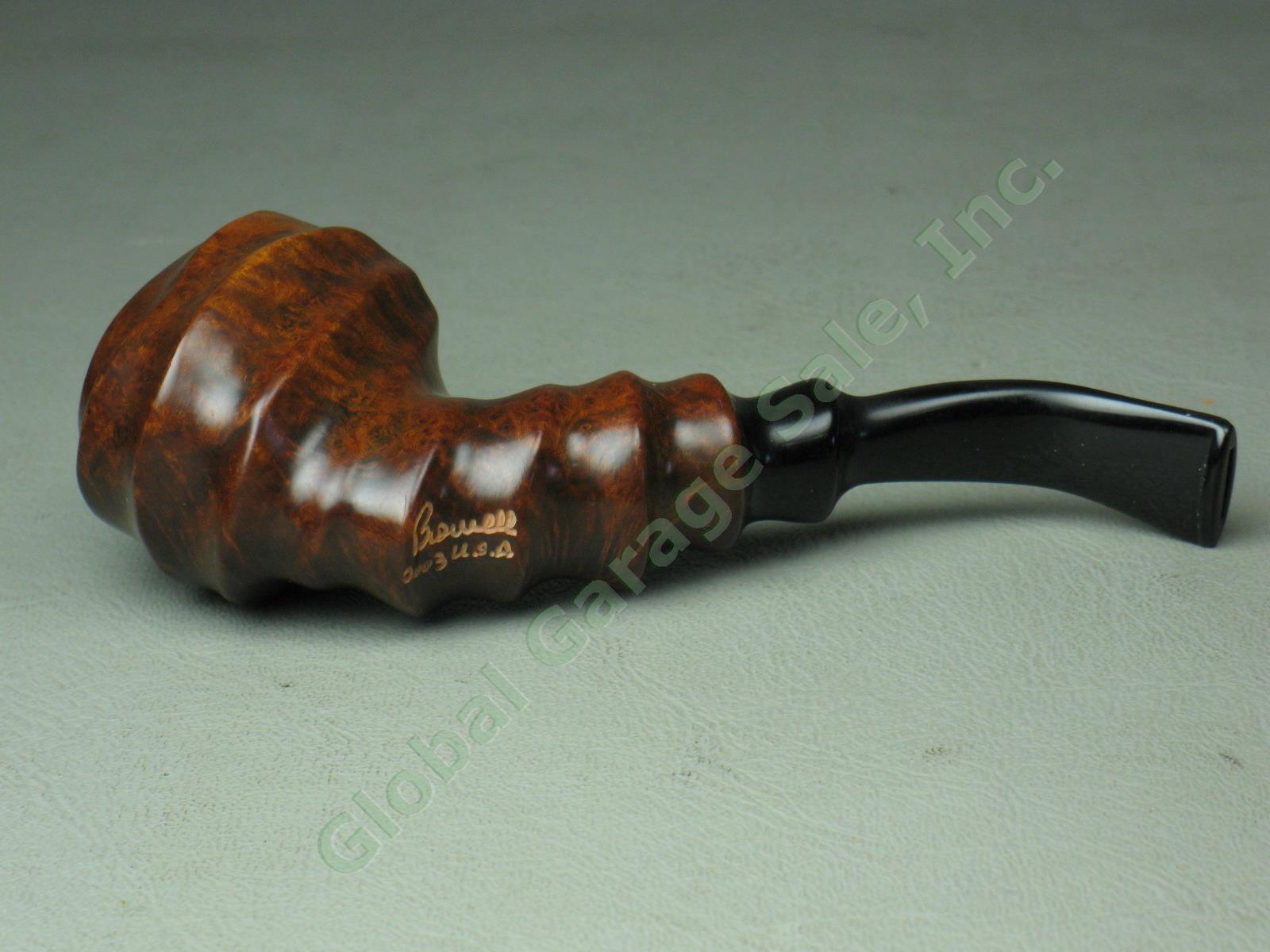 JM Boswell 2003 Freehand Fluted Tobacco Pipe w/Box + Thompson Case Nice Grain!! 3