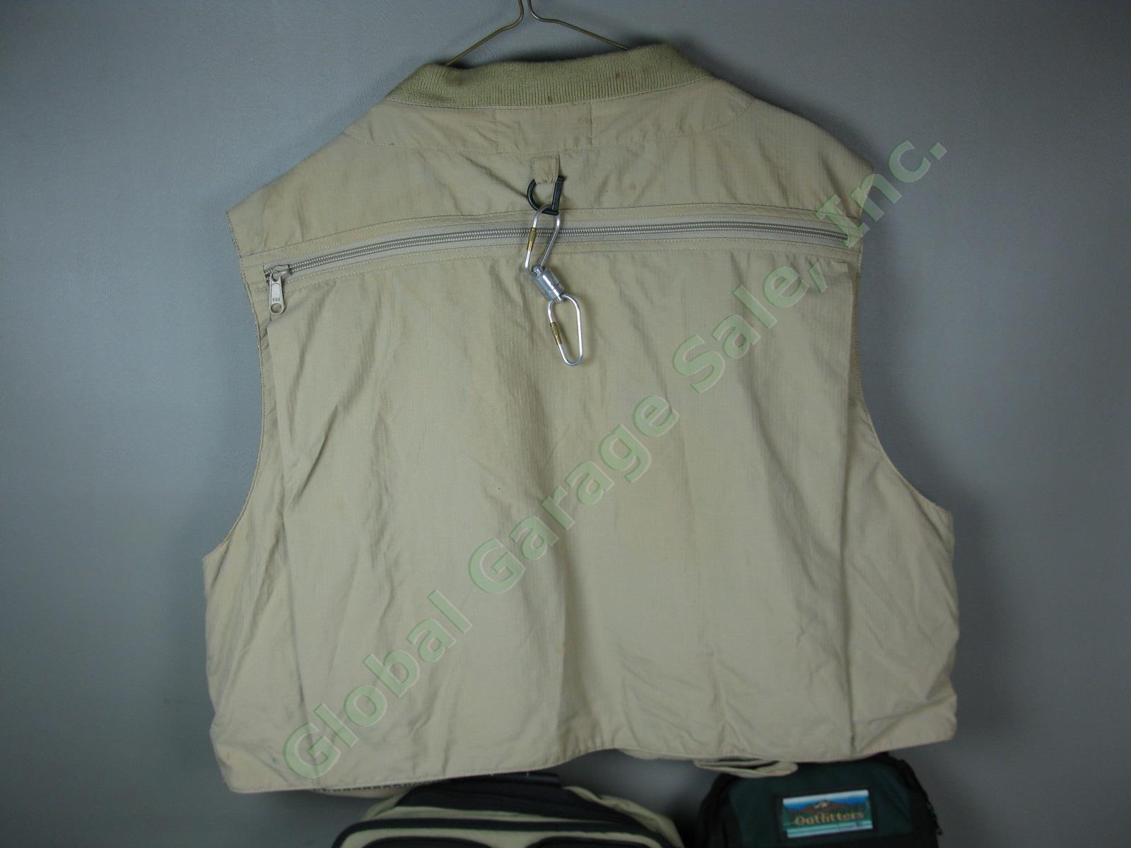 Huge Fly Fishing Gear Lot LL Bean Vest Orvis Cases Line New Bags Books Cabelas + 3