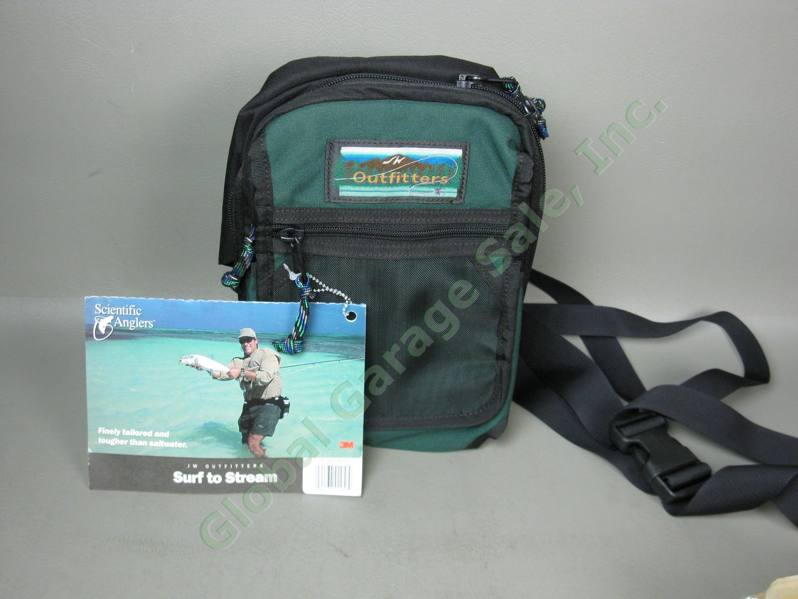 Huge Fly Fishing Gear Lot LL Bean Vest Orvis Cases Line New Bags Books Cabelas + 8