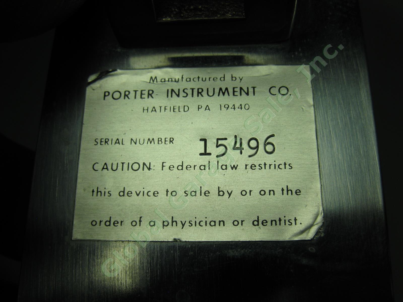 Porter Nitrous Oxide Flowmeter Setup For Conscious Patient Sedation Chemetron NR 6