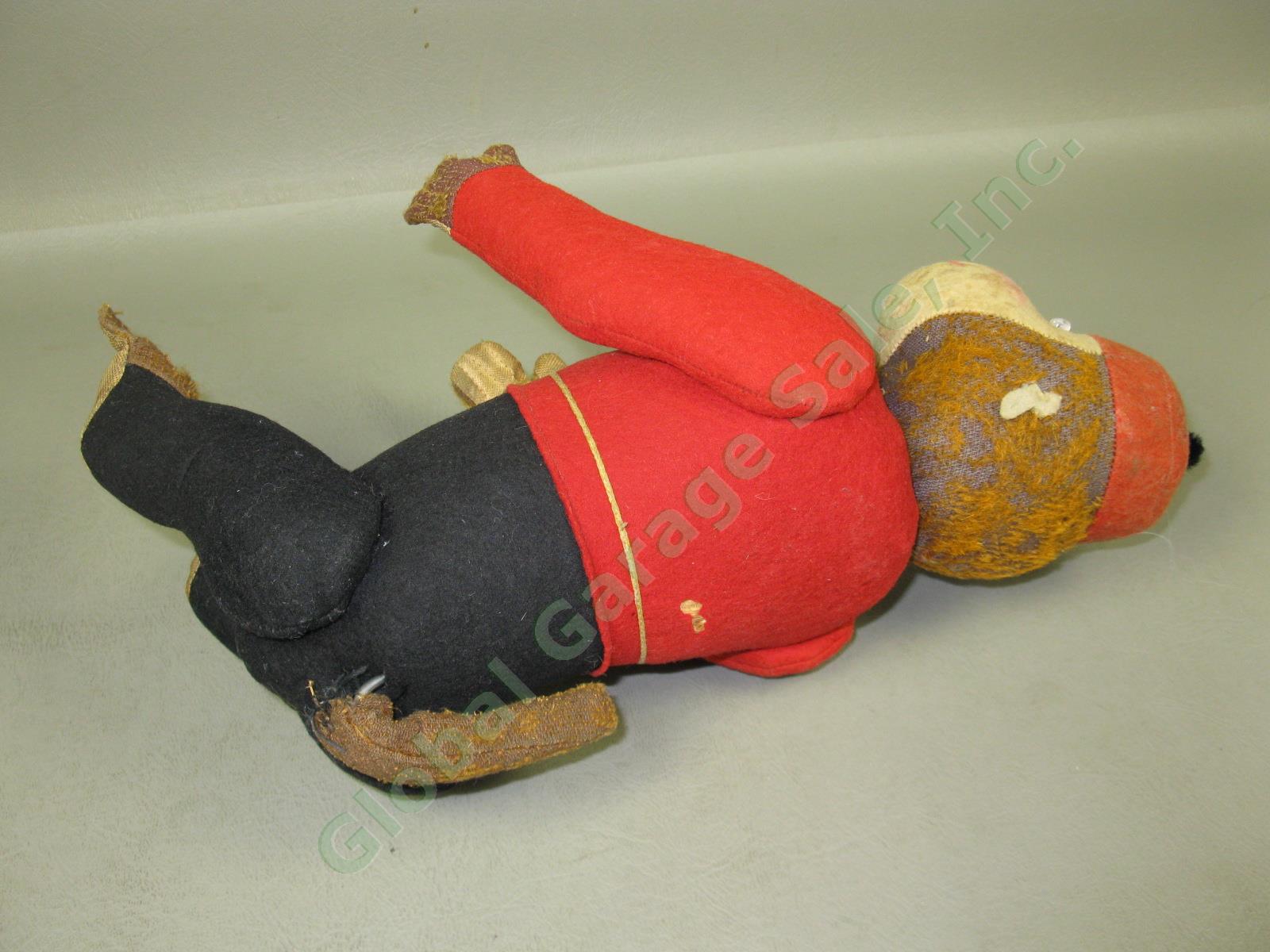 Vtg Antique 1920s Schuco Yes No Jointed Monkey Toy W/ Red Bellhop Uniform Works 3