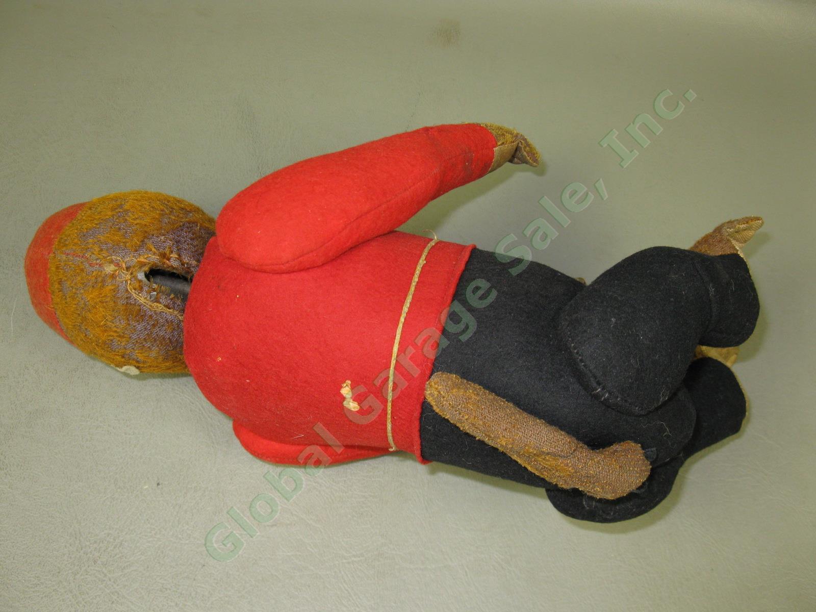 Vtg Antique 1920s Schuco Yes No Jointed Monkey Toy W/ Red Bellhop Uniform Works 4