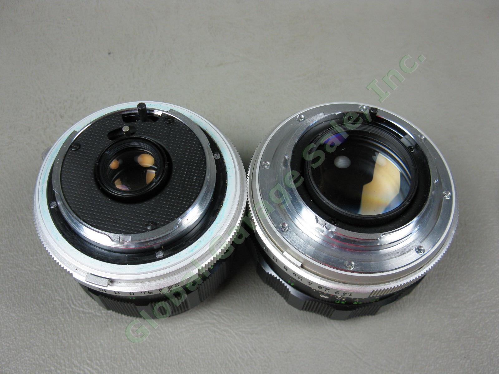 2 Minolta Camera Lens Lot Case Bundle MC W Rokkor-HG 2.8 35mm PF 1.4 58mm Tamron 4
