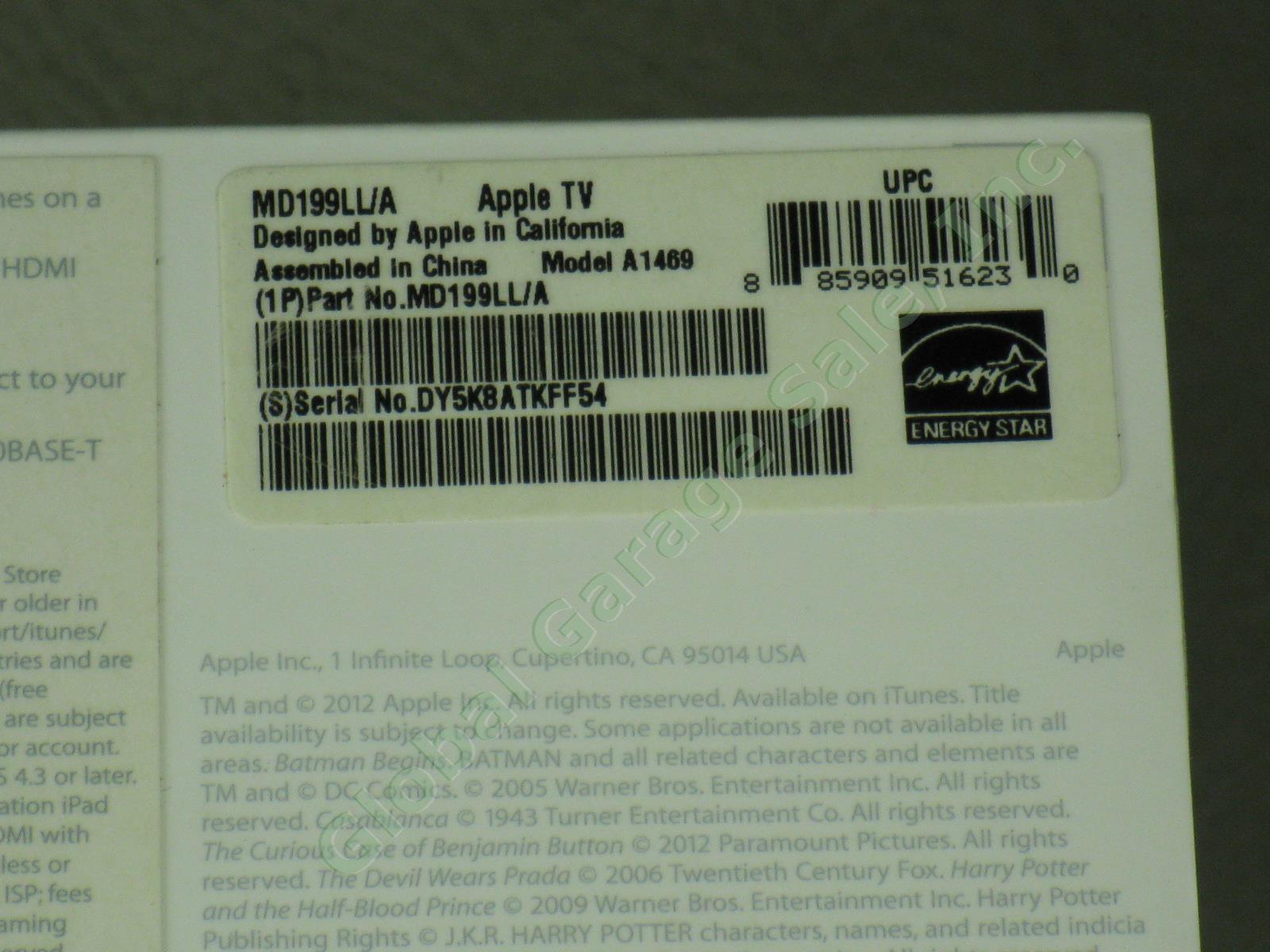 Apple TV 1080p Model A1469 3rd Gen Generation MD199LL/A 1 Owner Orig Box NO RES 3
