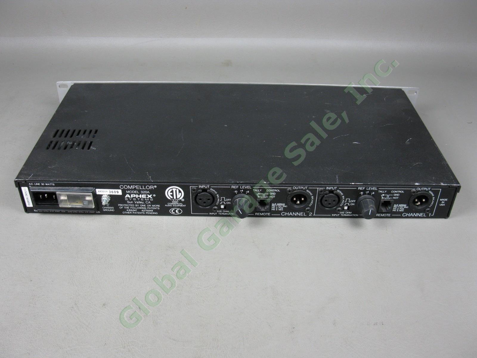 Aphex Compellor 320A Dual Channel Rack Mount Audio Compressor Leveler Limiter NR 6