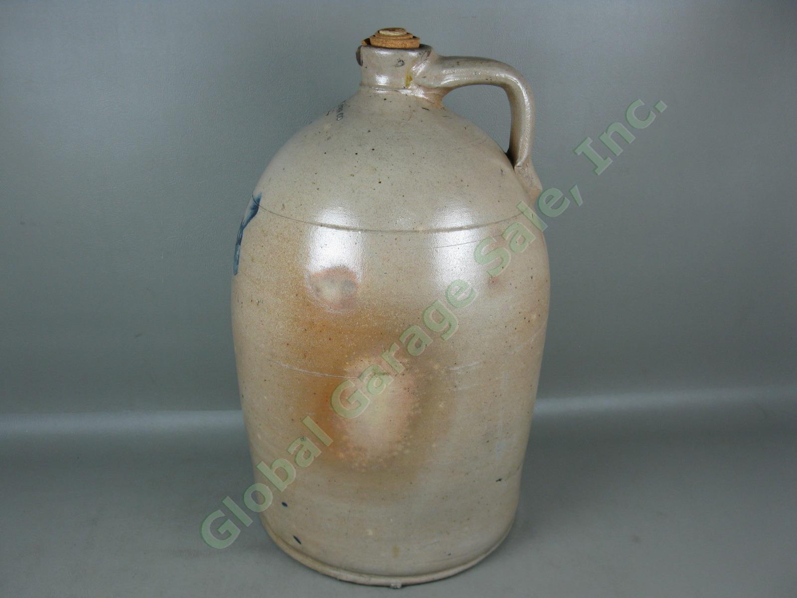 Vtg Antique St Leon Water Co Montreal Canada Cobalt Salt Glaze Stoneware Jug 18" 2